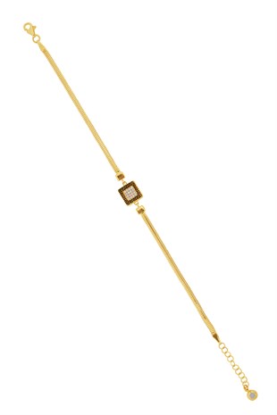 MODERN TASARIM TAŞLI SARI ALTIN BİLEKLİK