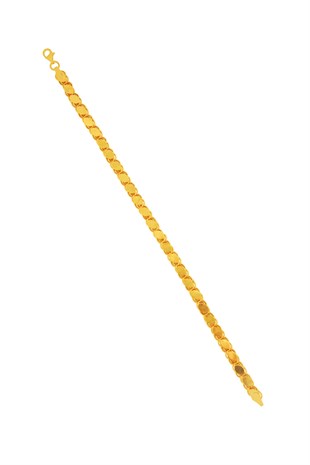 MODERN TASARIM ZİNCİRLİ SARI ALTIN BİLEKLİK
