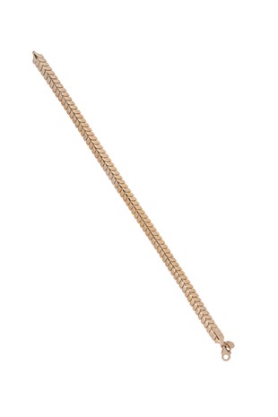 PULLU TASARIM SARI ALTIN BİLEKLİK