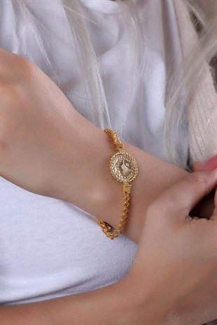SARI ALTIN TASARIM BİLEKLİK