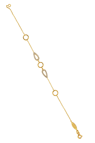 ALYANAKLAR YAPRAK FİGÜRLÜ SARI ALTIN BİLEKLİK Spor Bileklikler