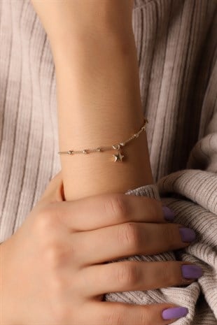 ALYANAKLAR YILDIZ FİGÜRLÜ SARI ALTIN ZİNCİR BİLEKLİK Spor Bileklikler