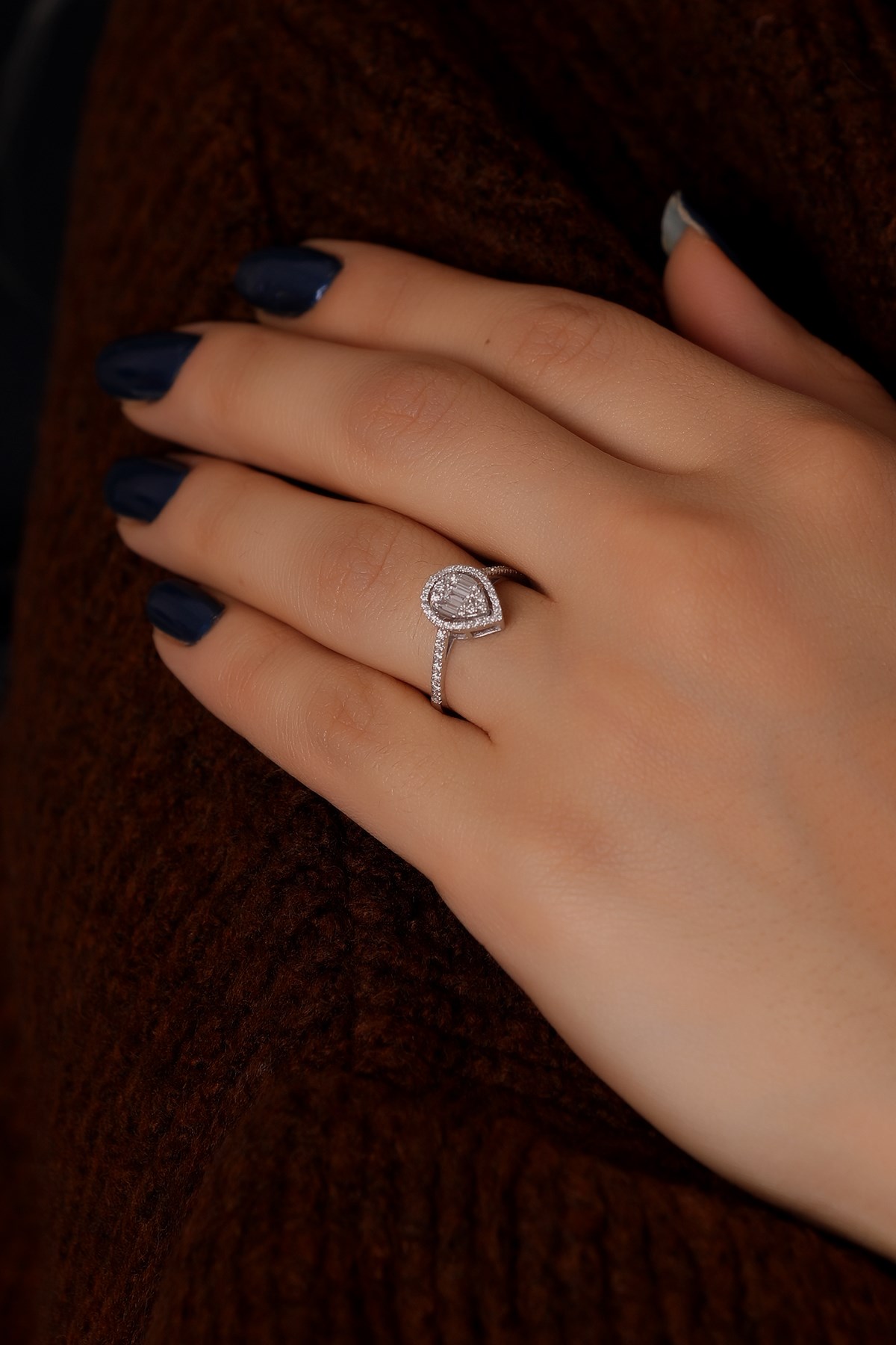 ALYANAKLAR 0.36 CT F VS BAGET PIRLANTA YÜZÜK Baget Yüzükler