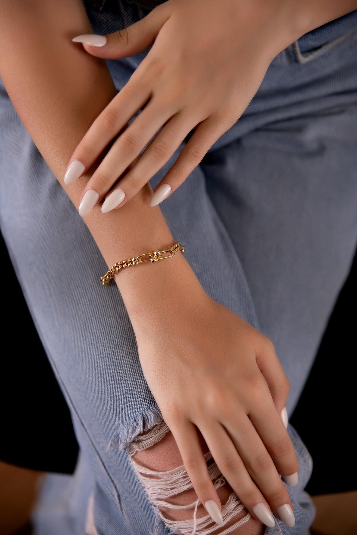ALYANAKLAR MODERN TASARIM  ALTIN BİLEKLİK Spor Bileklikler