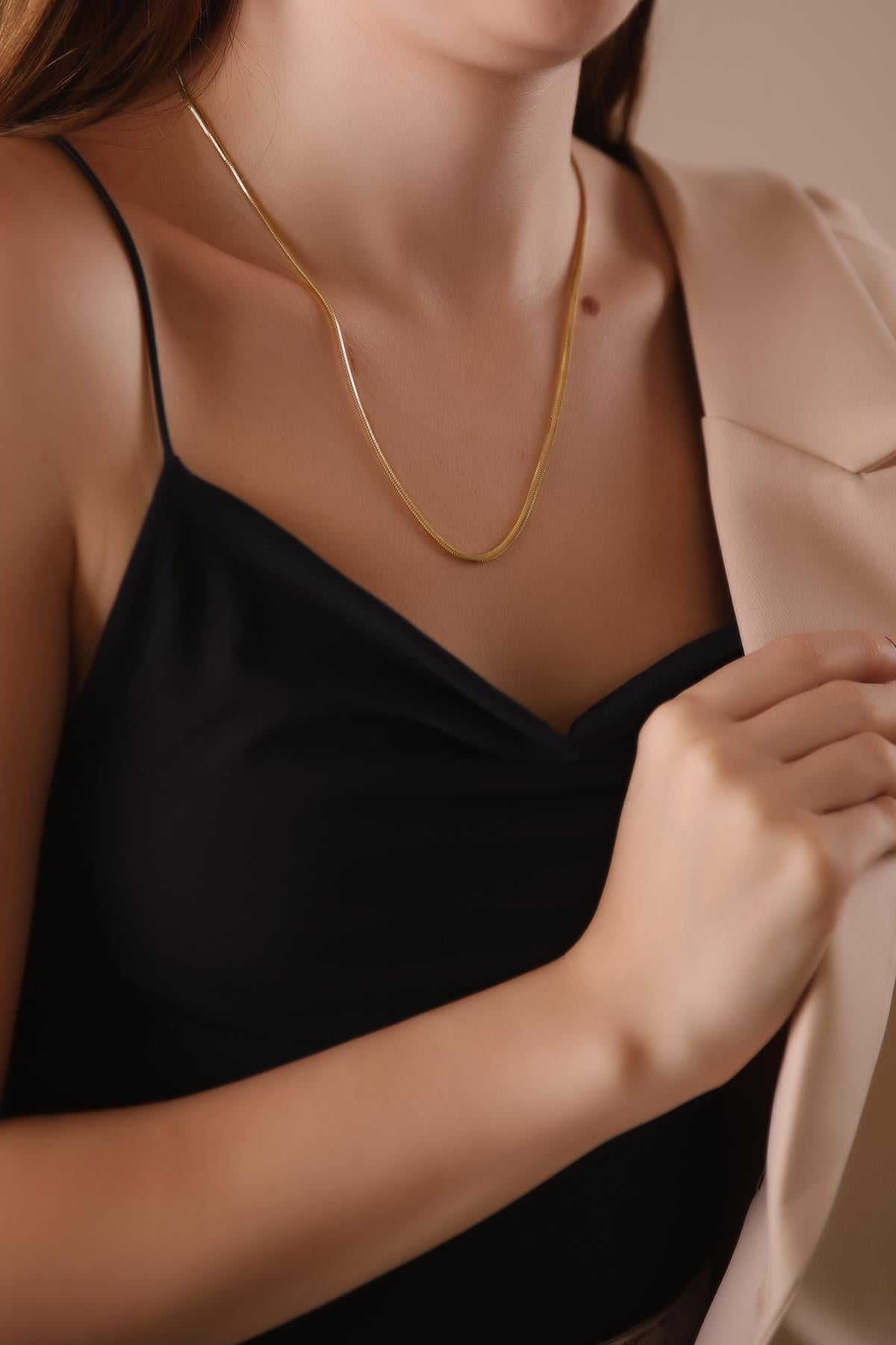 ALYANAKLAR MODERN TASARIM ALTIN ZİNCİR KOLYE Altın Kolyeler