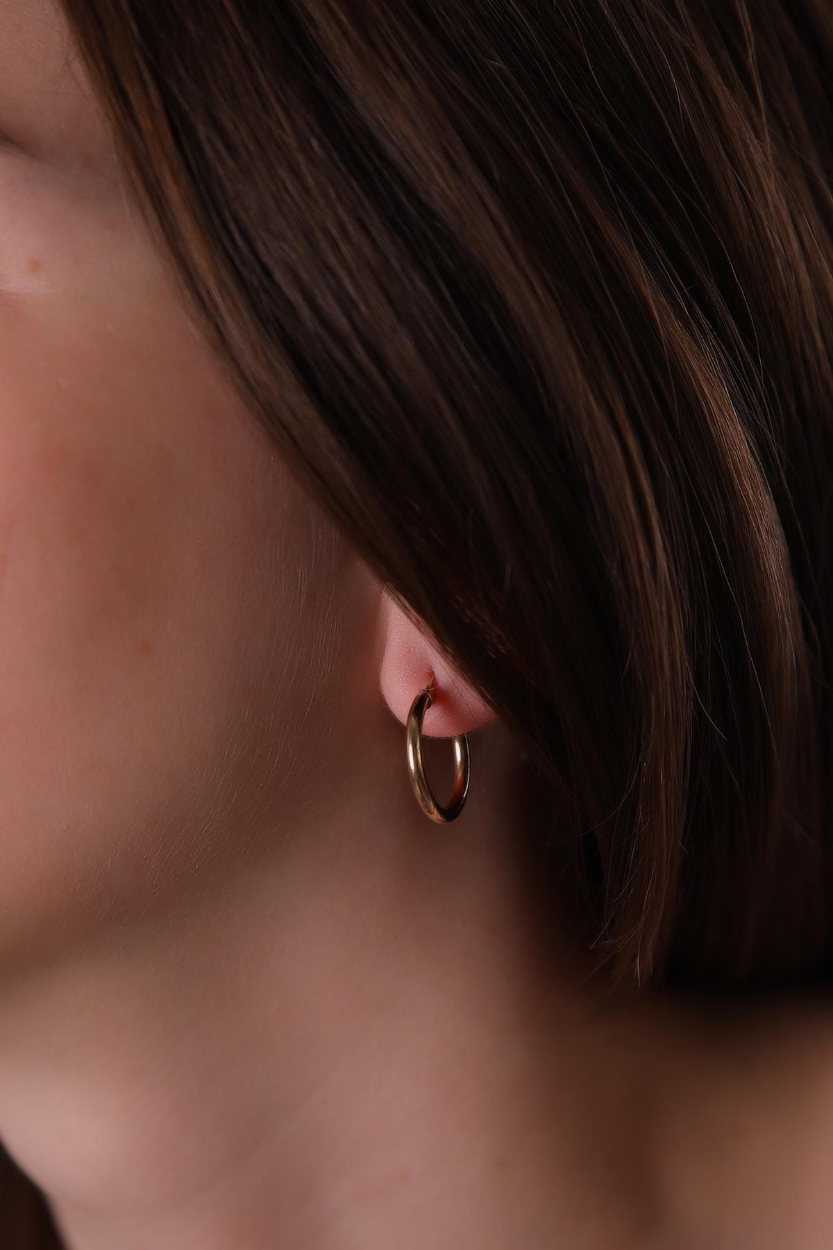 ALYANAKLAR MODERN TASARIM HALKA   ALTIN  KÜPE Altın Küpeler