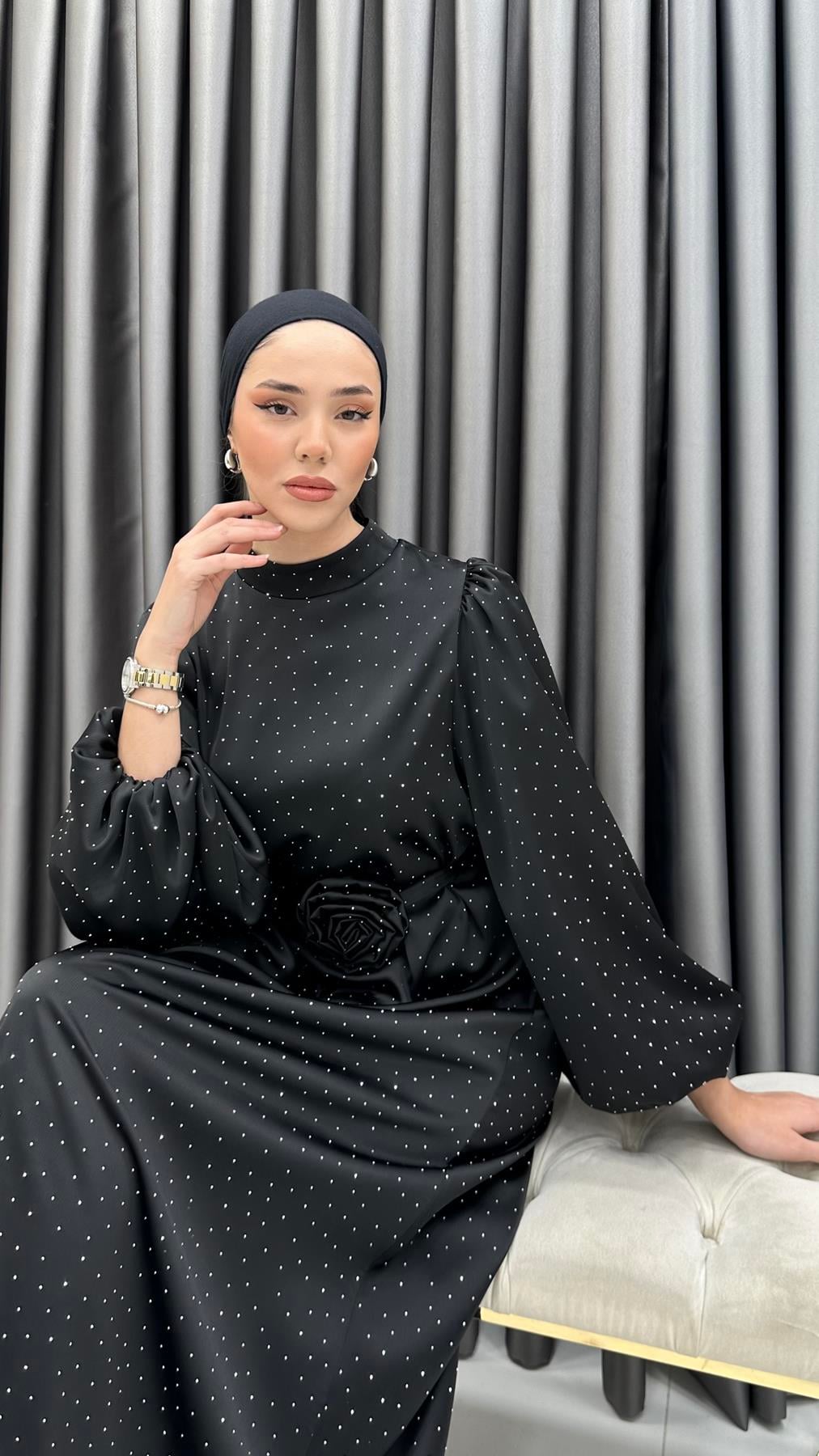1023 Y Abiye Elbise-Siyah