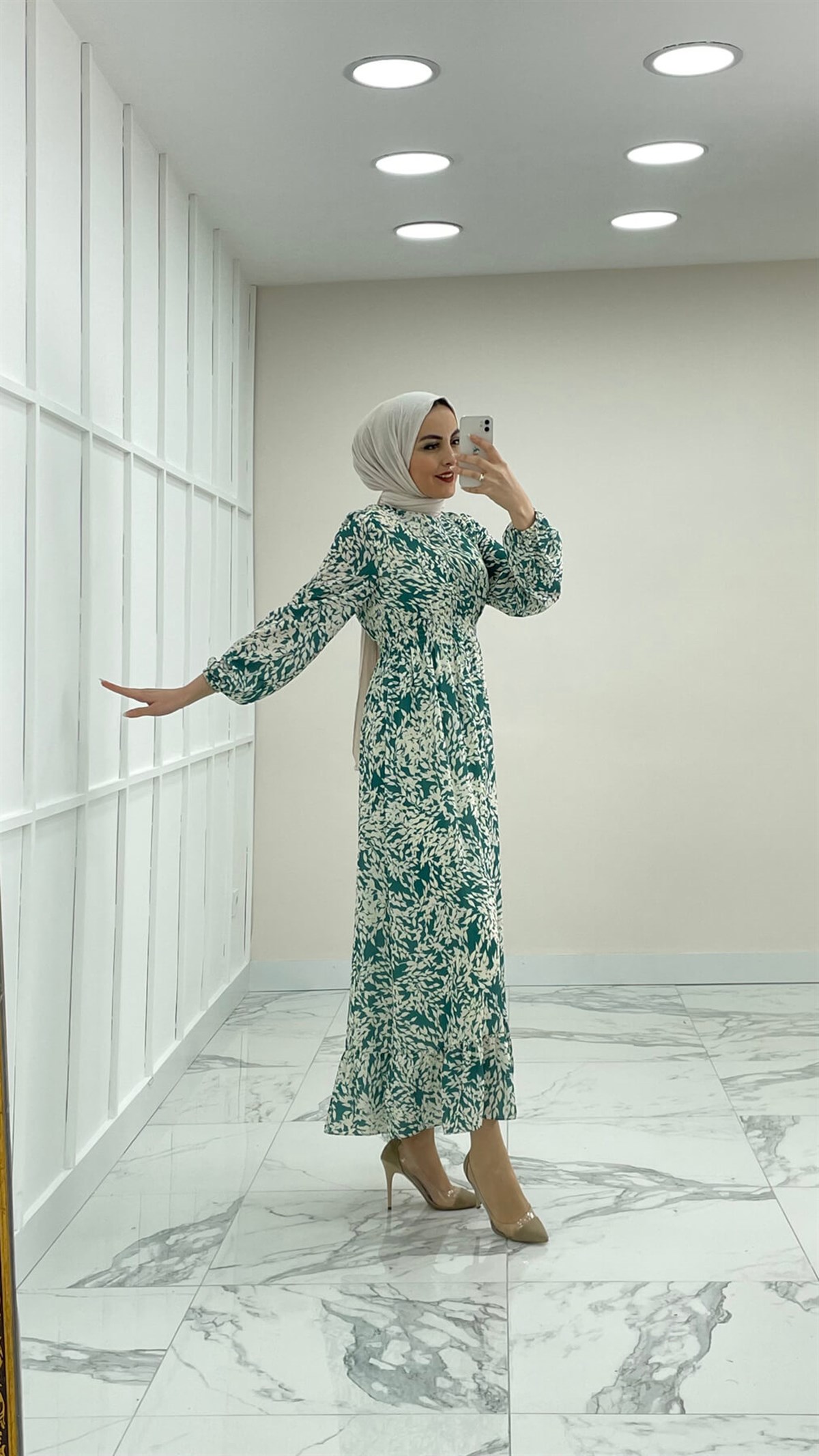 1120 A Yaprak Elbise