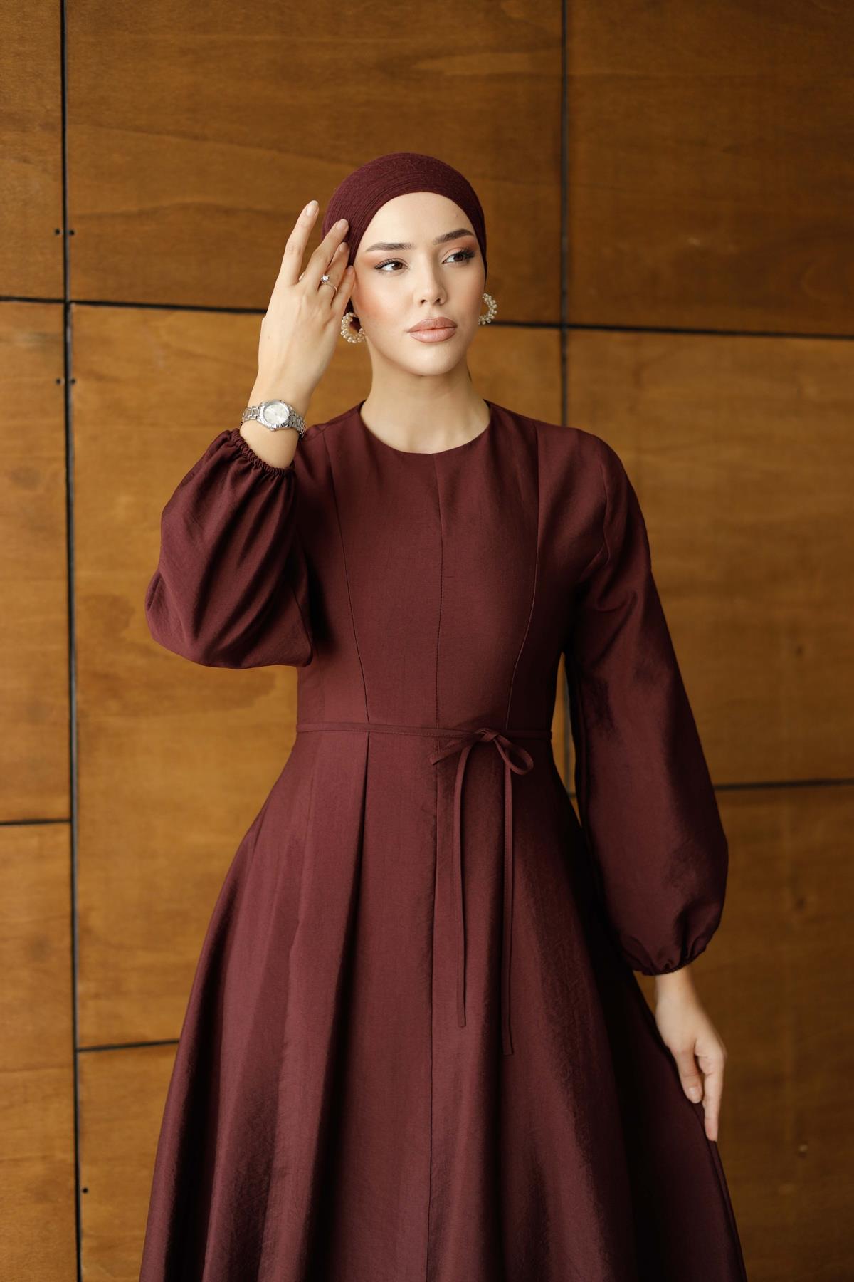 1162 Y Bayan Elbise-Mor