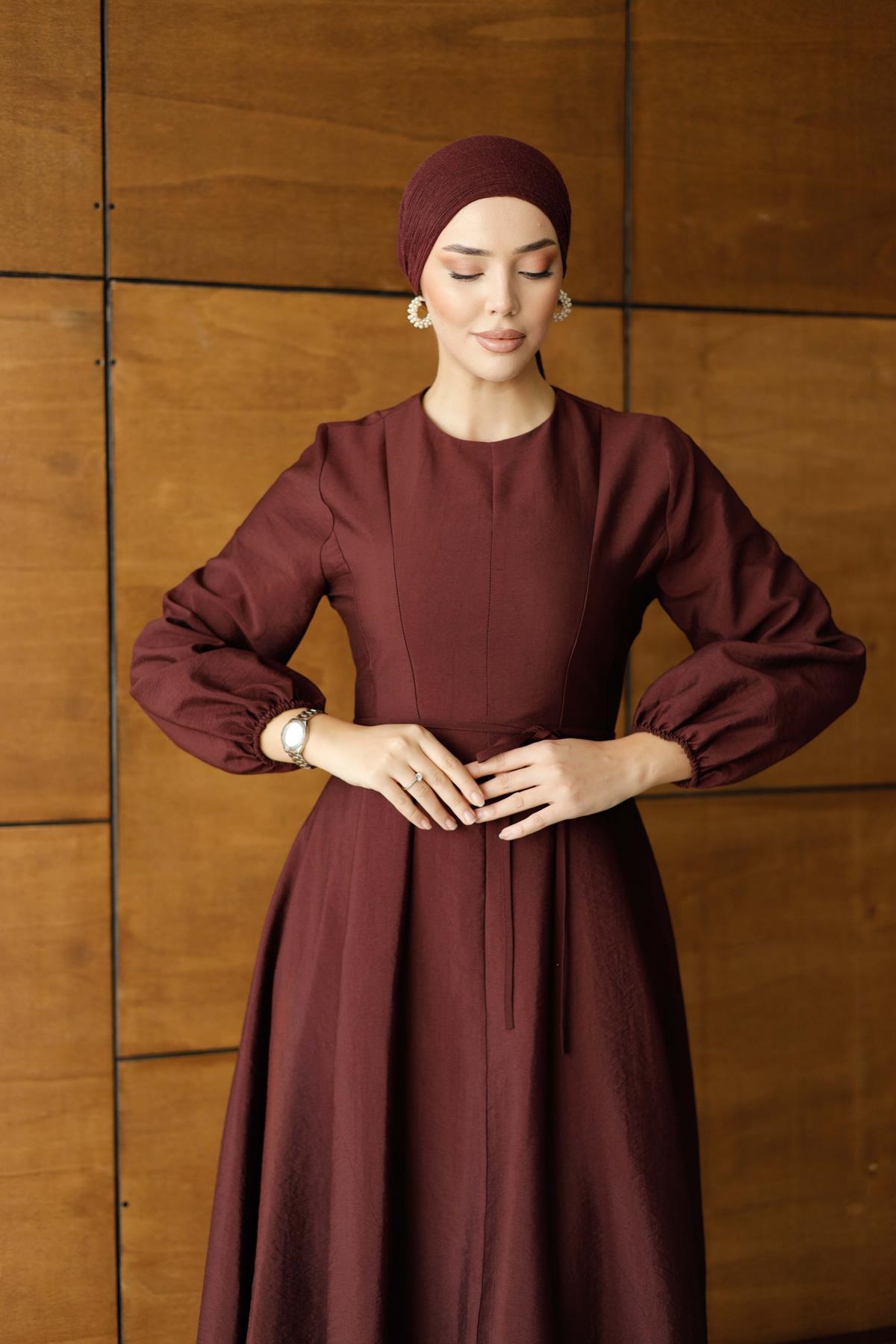 1162 Y Bayan Elbise-Mor