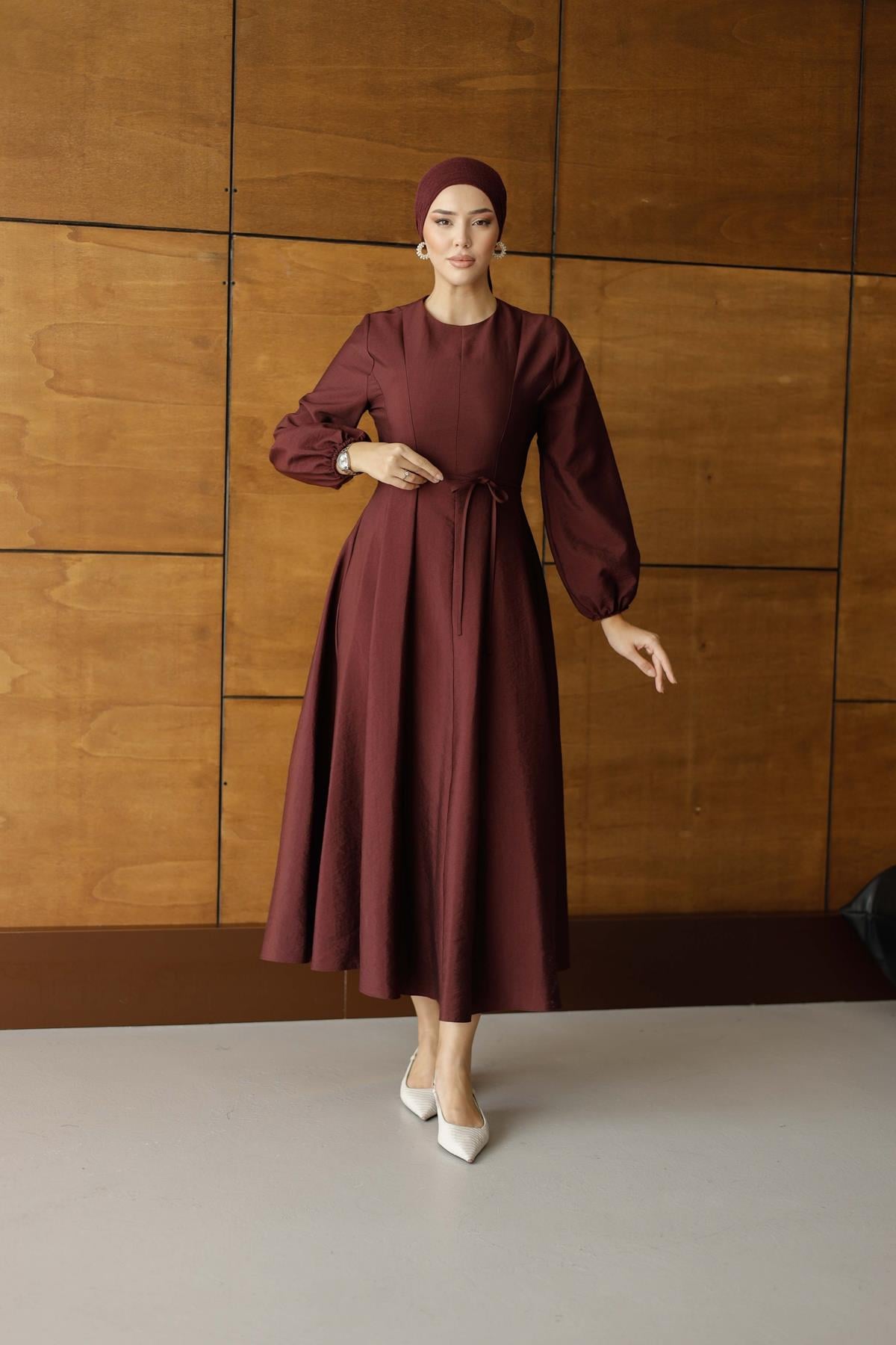 1162 Y Bayan Elbise-Mor