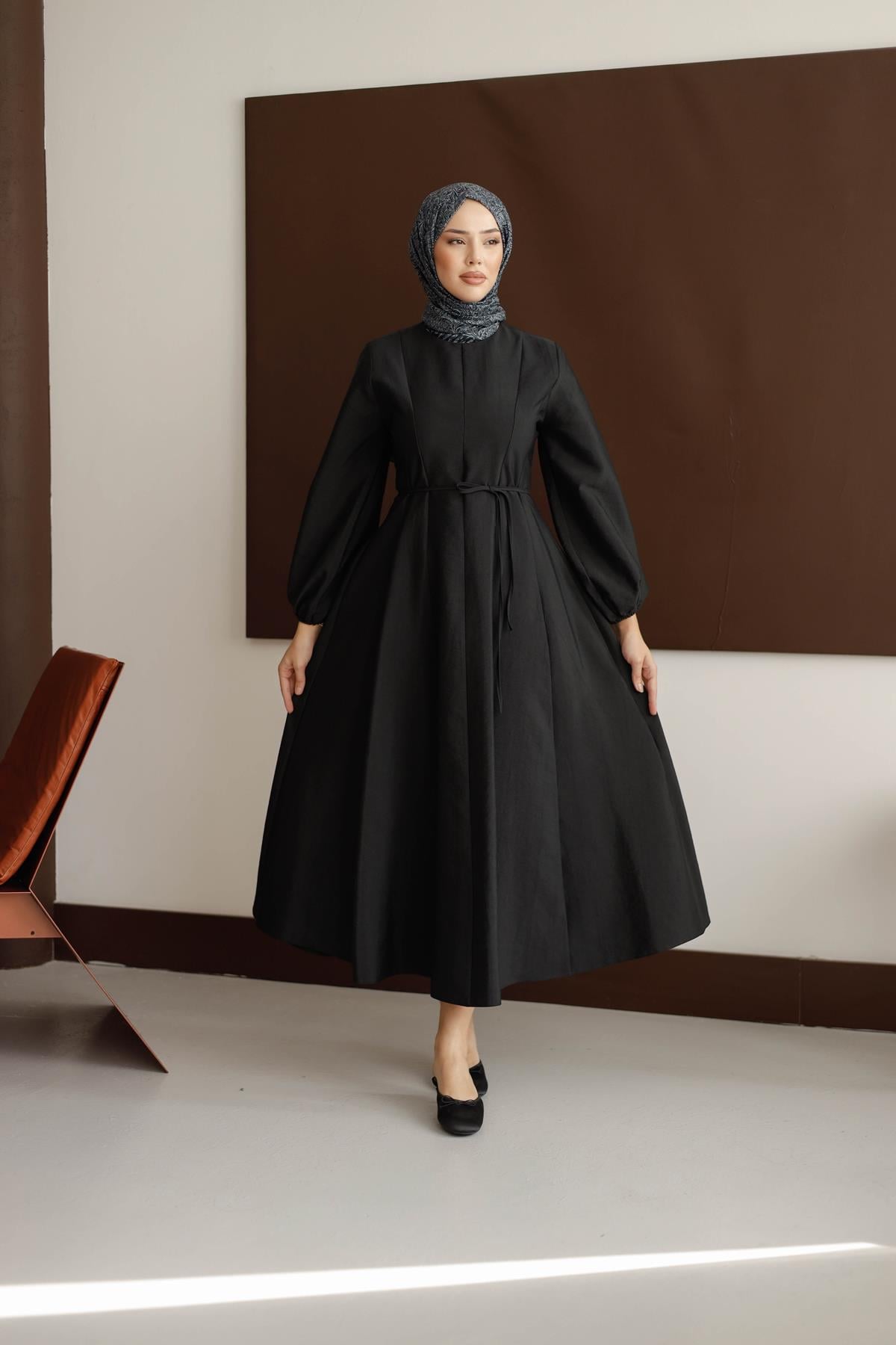 1162 Y Bayan Elbise-Siyah