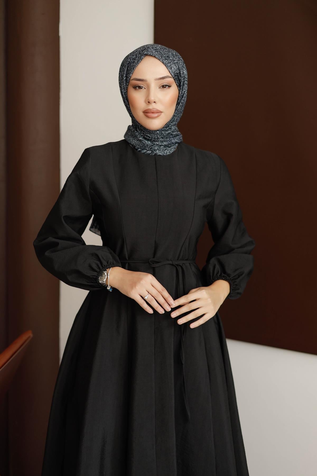 1162 Y Bayan Elbise-Siyah