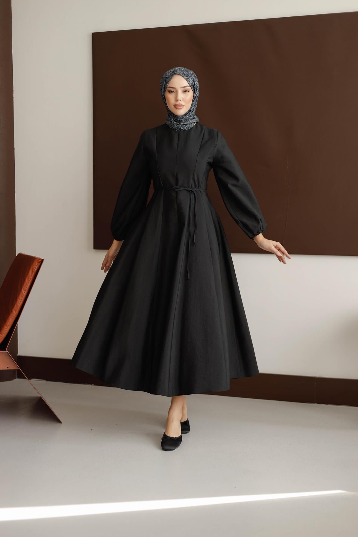 1162 Y Bayan Elbise-Siyah