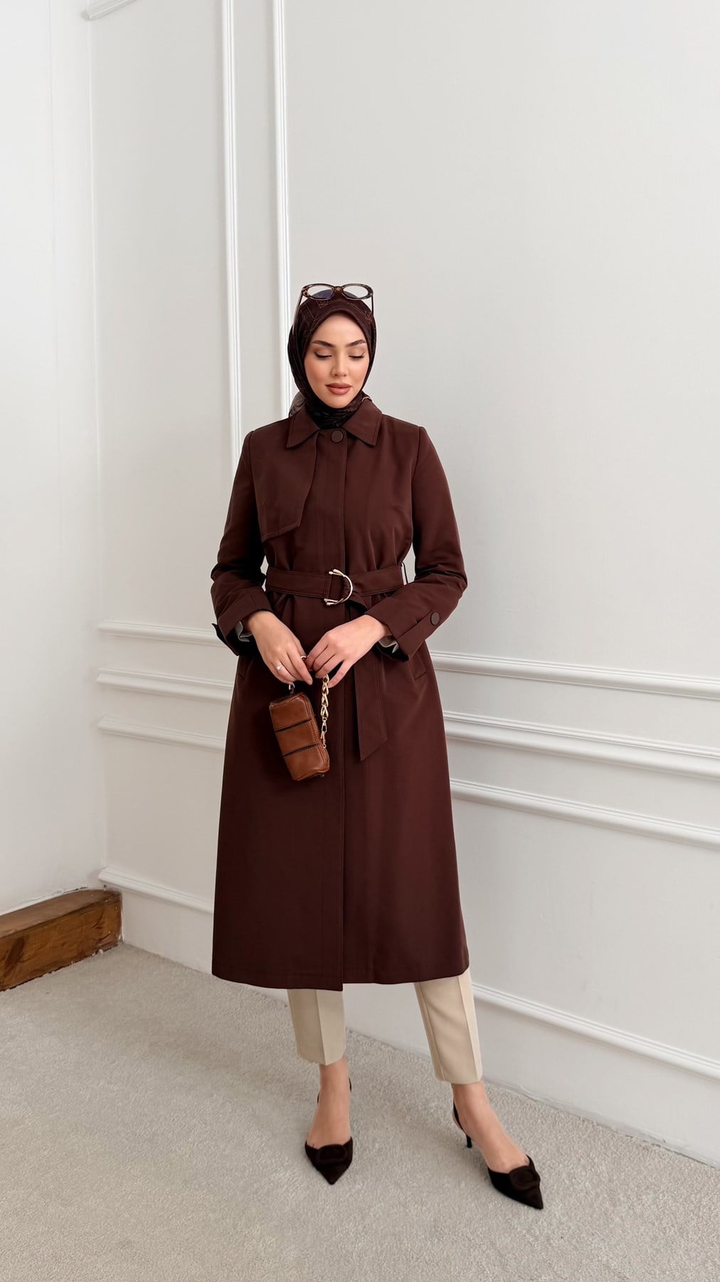 13723 Lesna Trençkot-Kahve Rengi