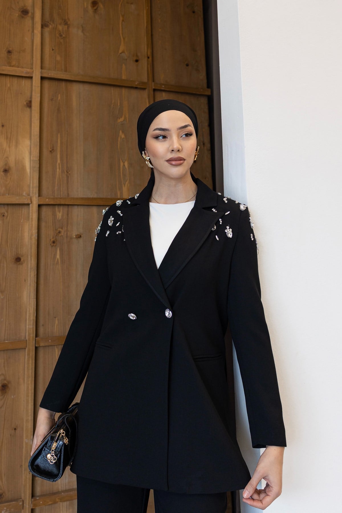 15270 N Taşlı Takım-Siyah