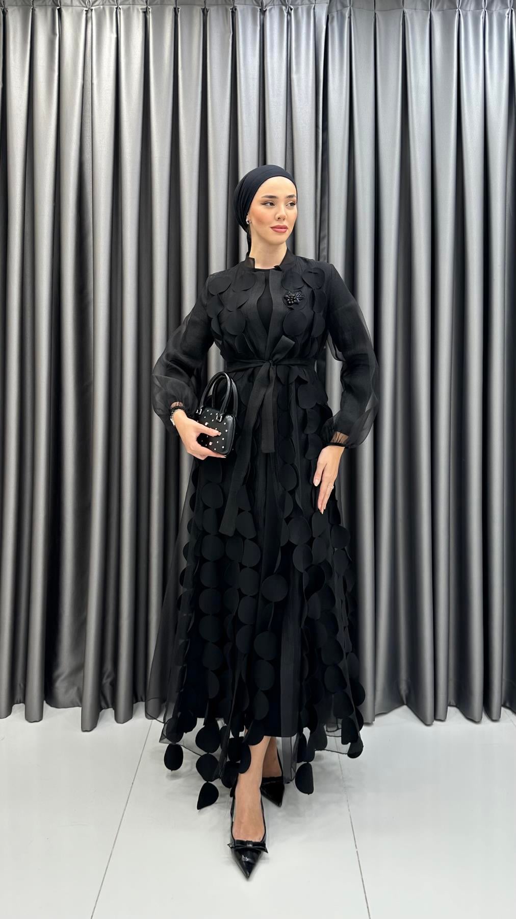 1871 O Abaya Takım-Siyah