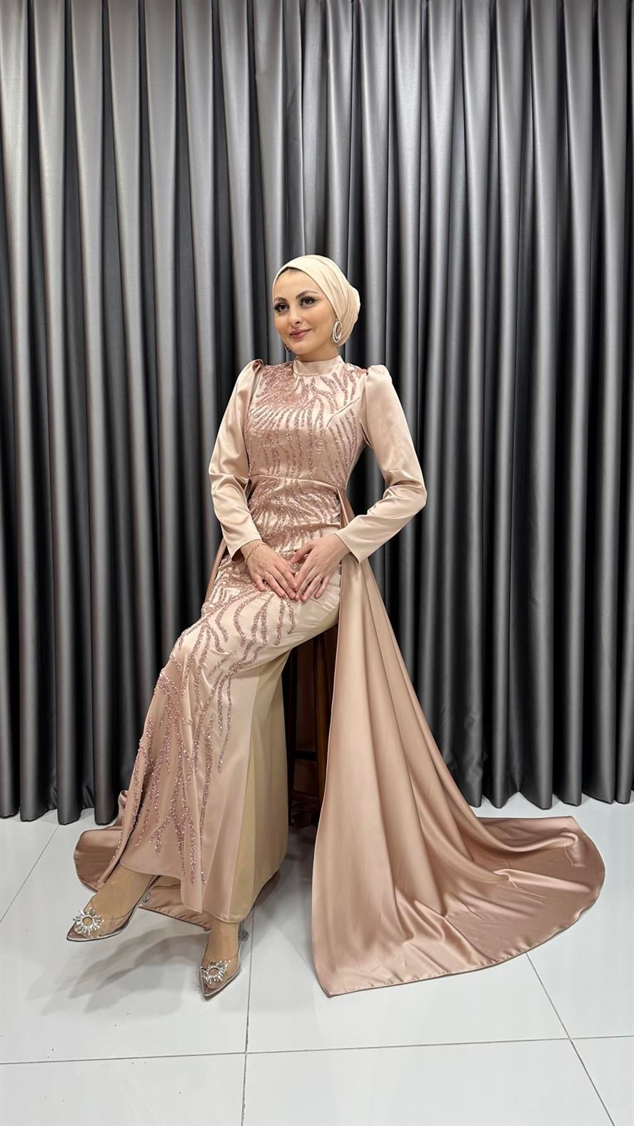 2299 N Abiye Elbise-Gold Rengi