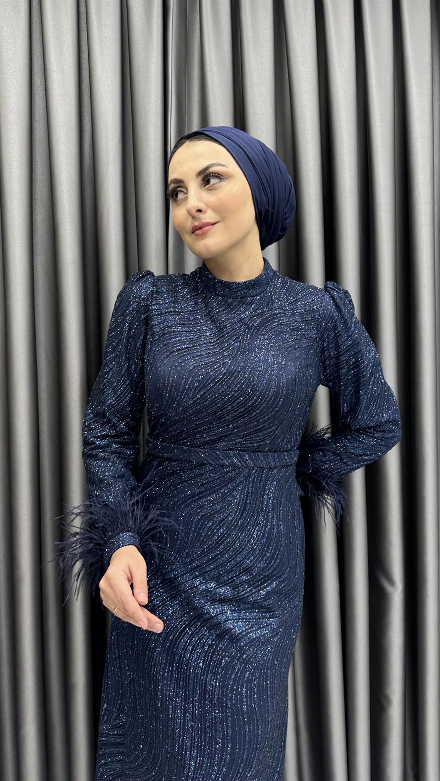 2323 N Abiye Elbise-Lacivert