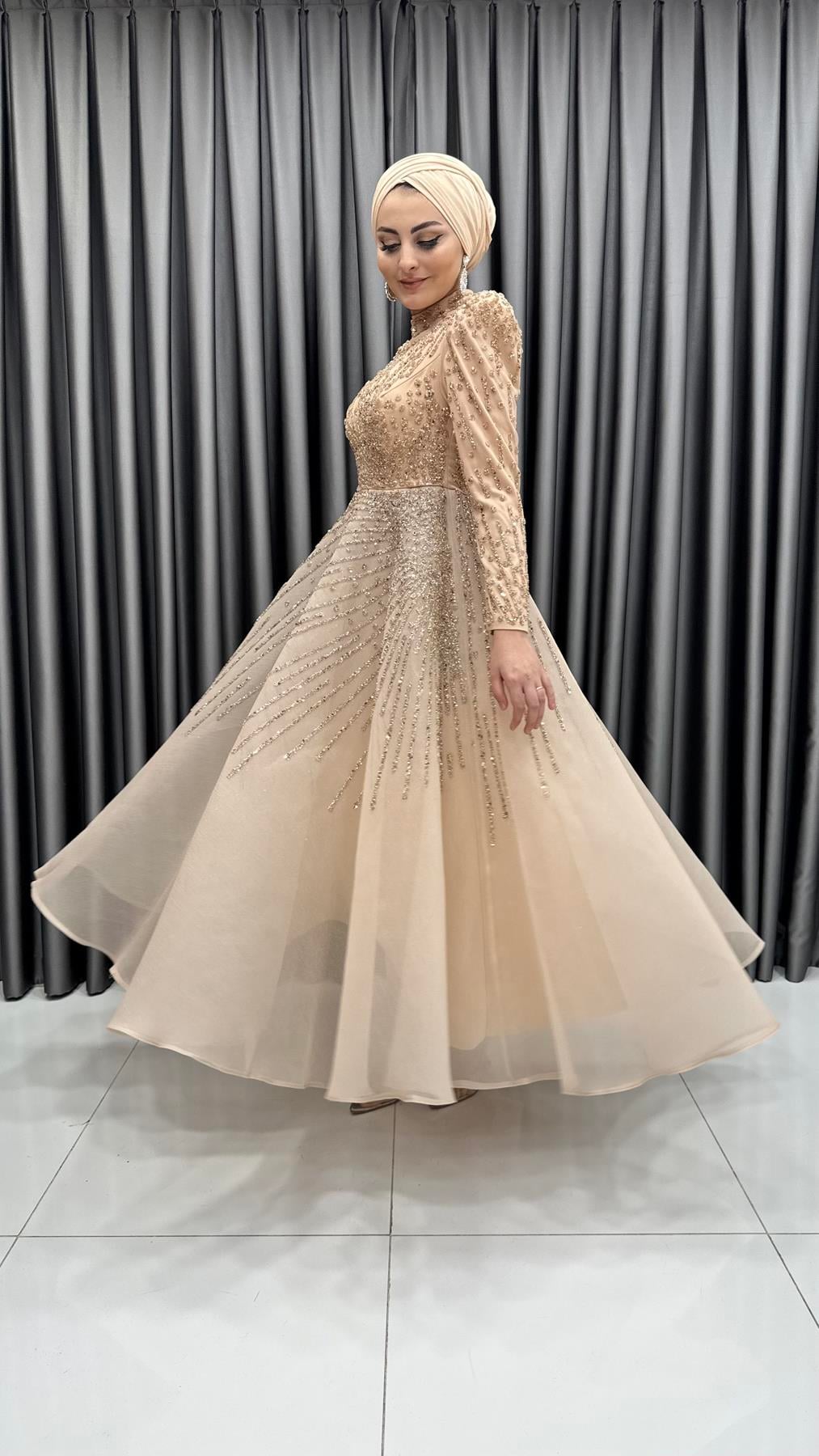 2326 N Abiye Elbise-Gold Rengi