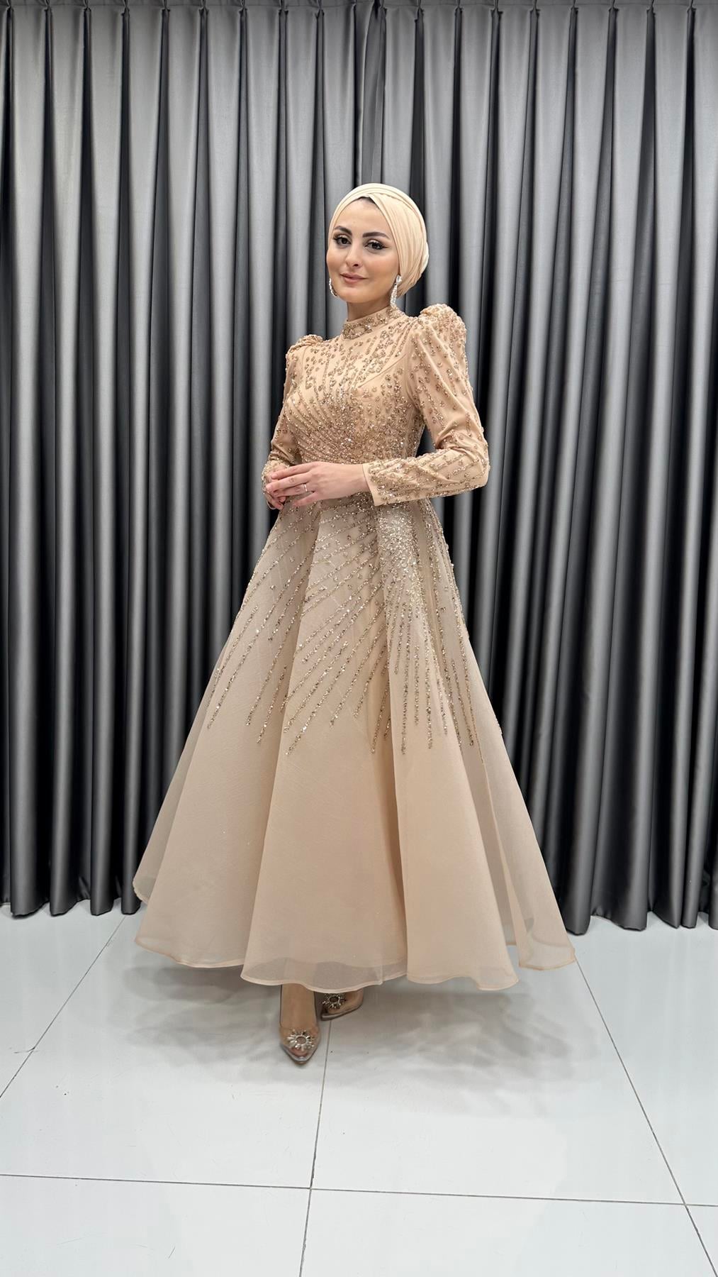 2326 N Abiye Elbise-Gold Rengi