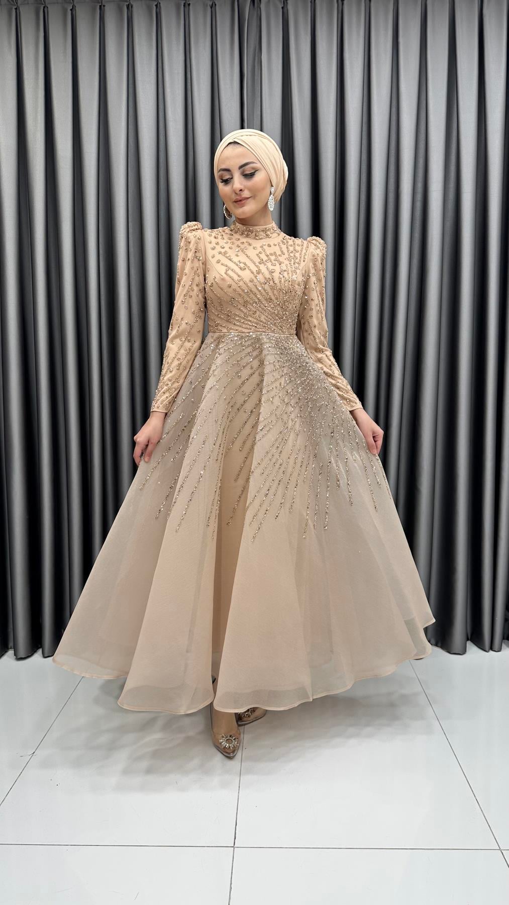 2326 N Abiye Elbise-Gold Rengi