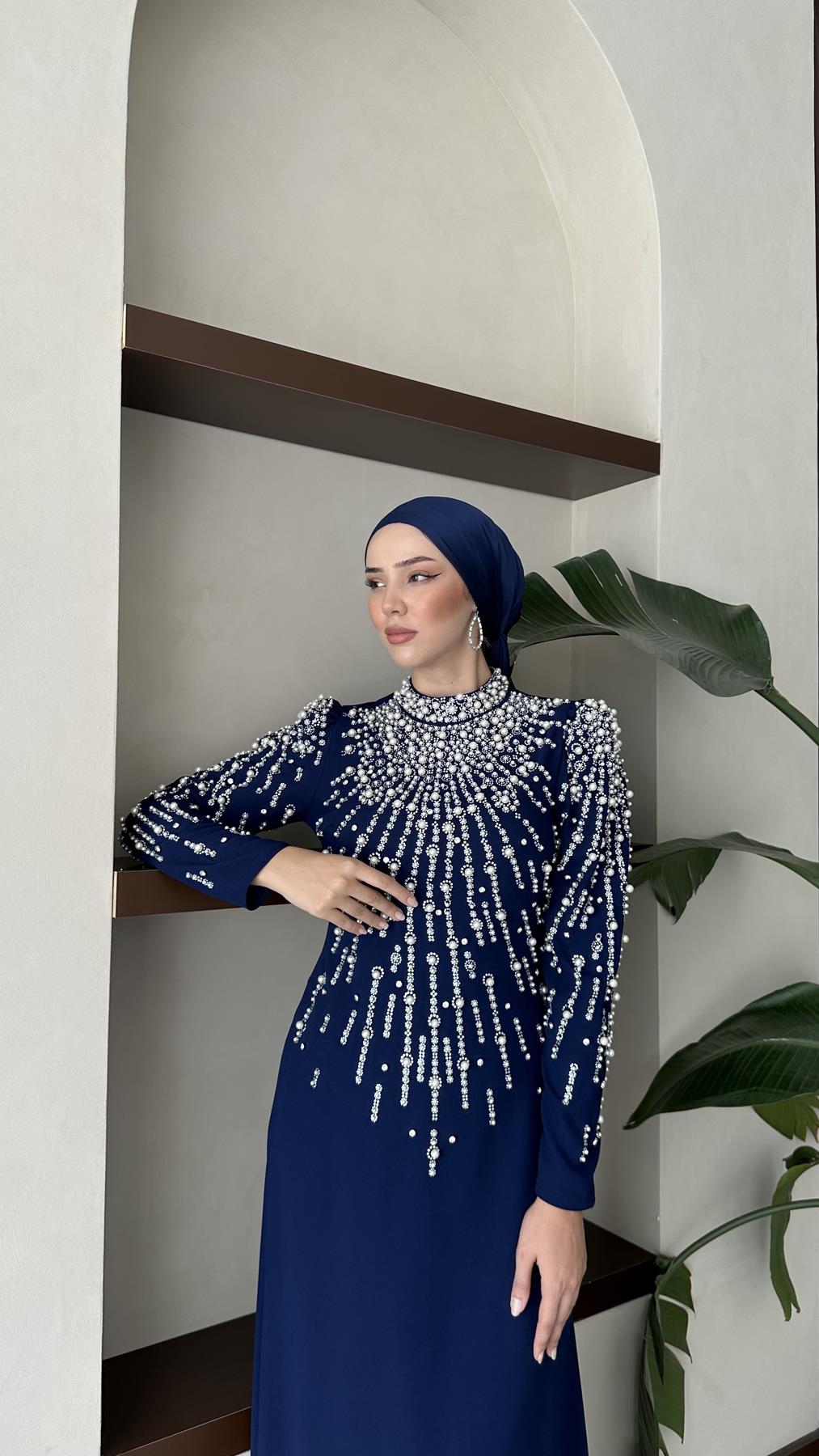 2434 N Damla Abiye-Lacivert