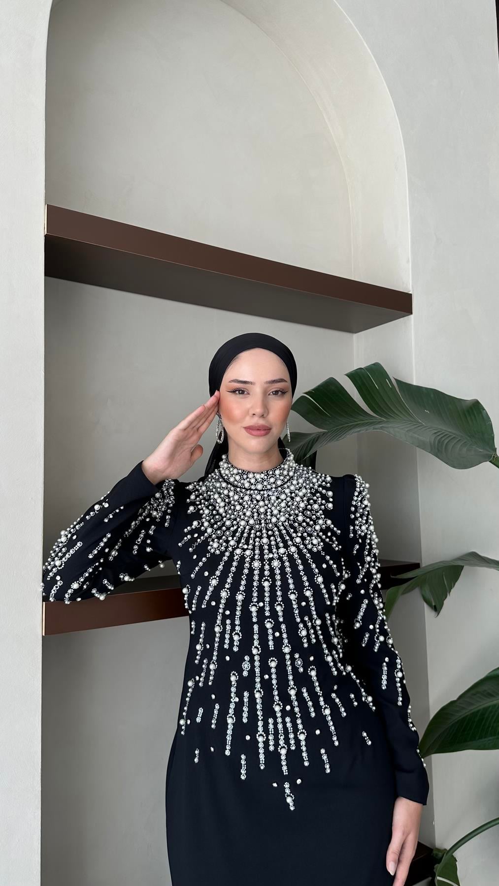 2434 N Damla Abiye-Siyah