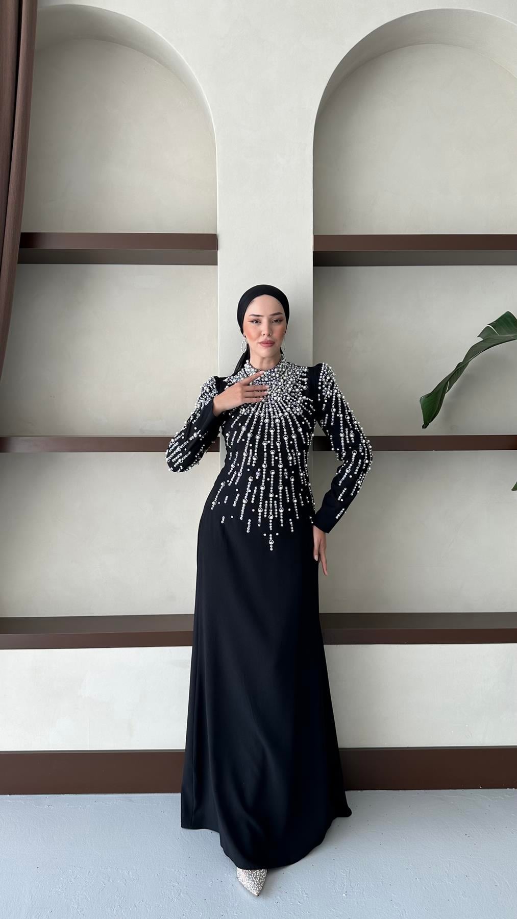 2434 N Damla Abiye-Siyah