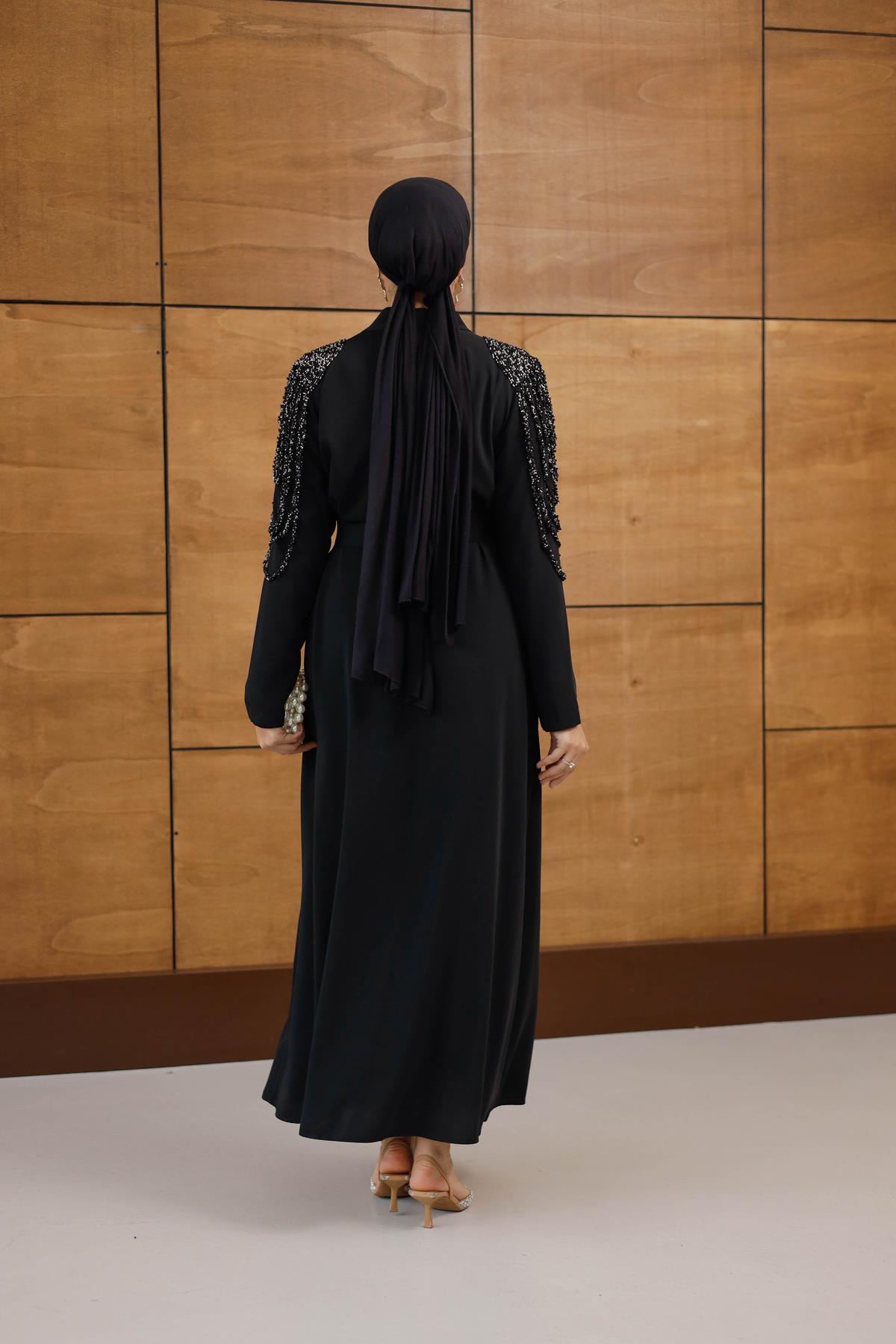 2596 O Abaya Takım-Siyah