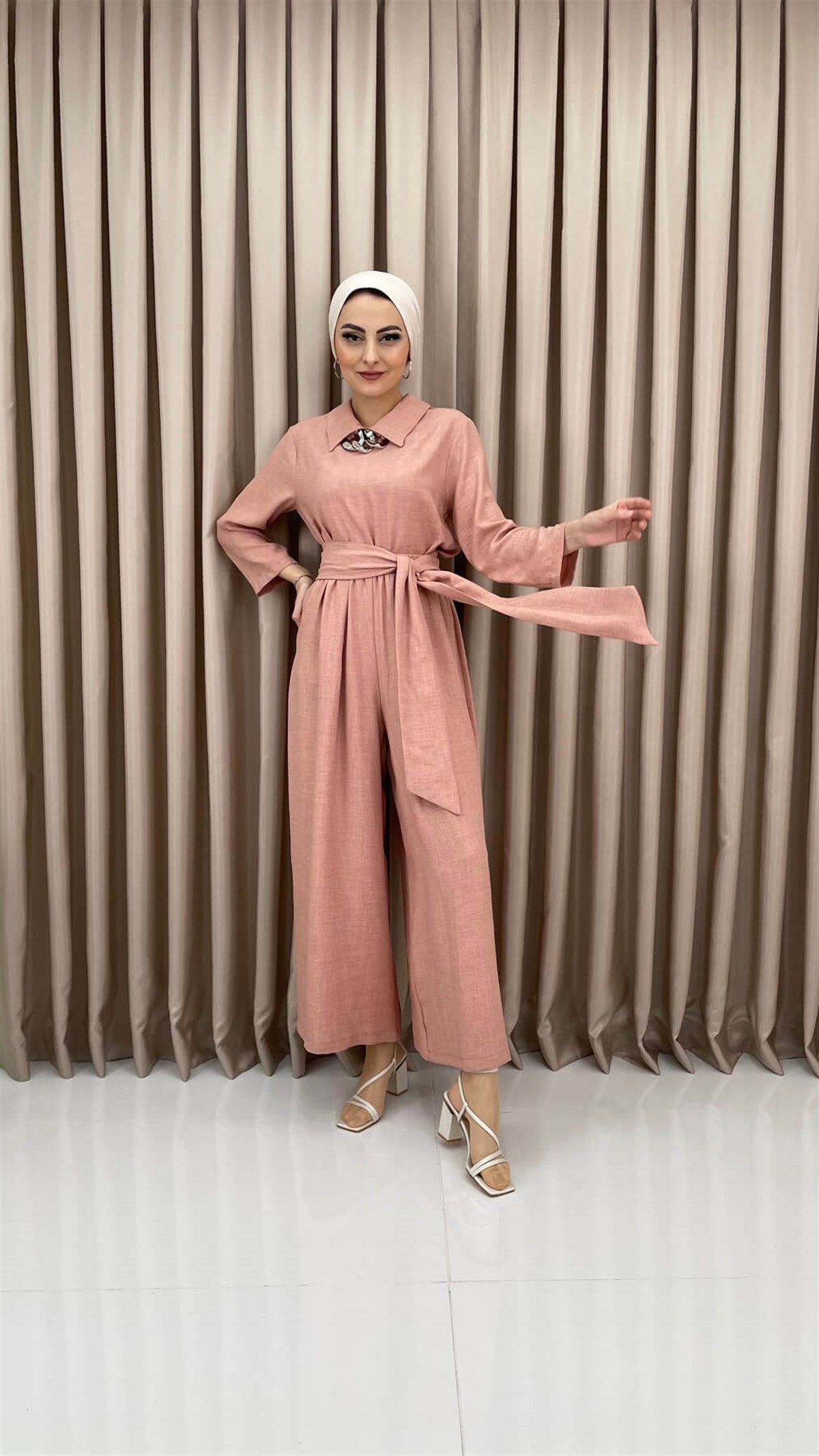 2690 - Zincir Kolye Detaylı İkili Takım - PUDRA