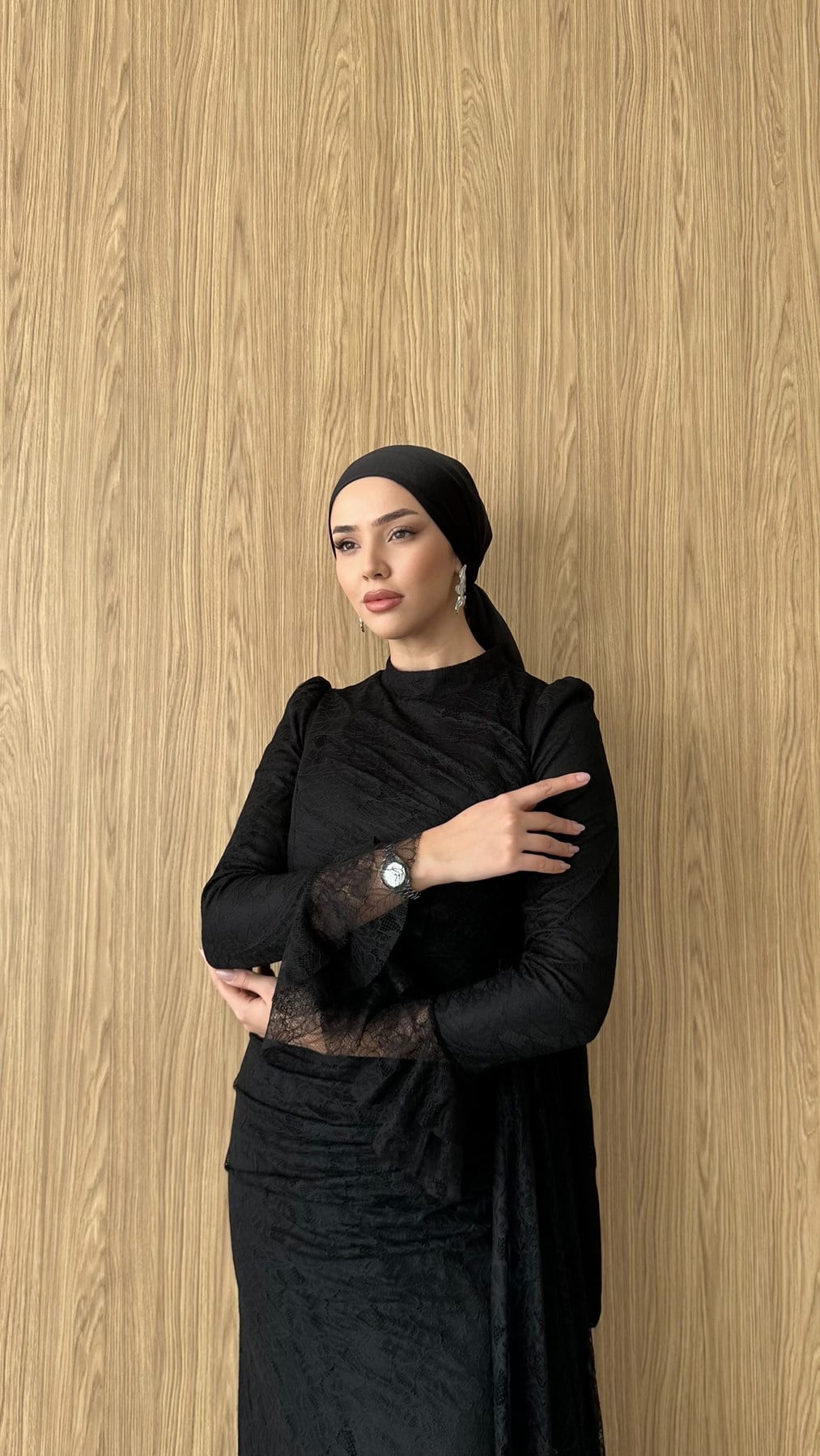 3082 S Lace Abiye-Siyah