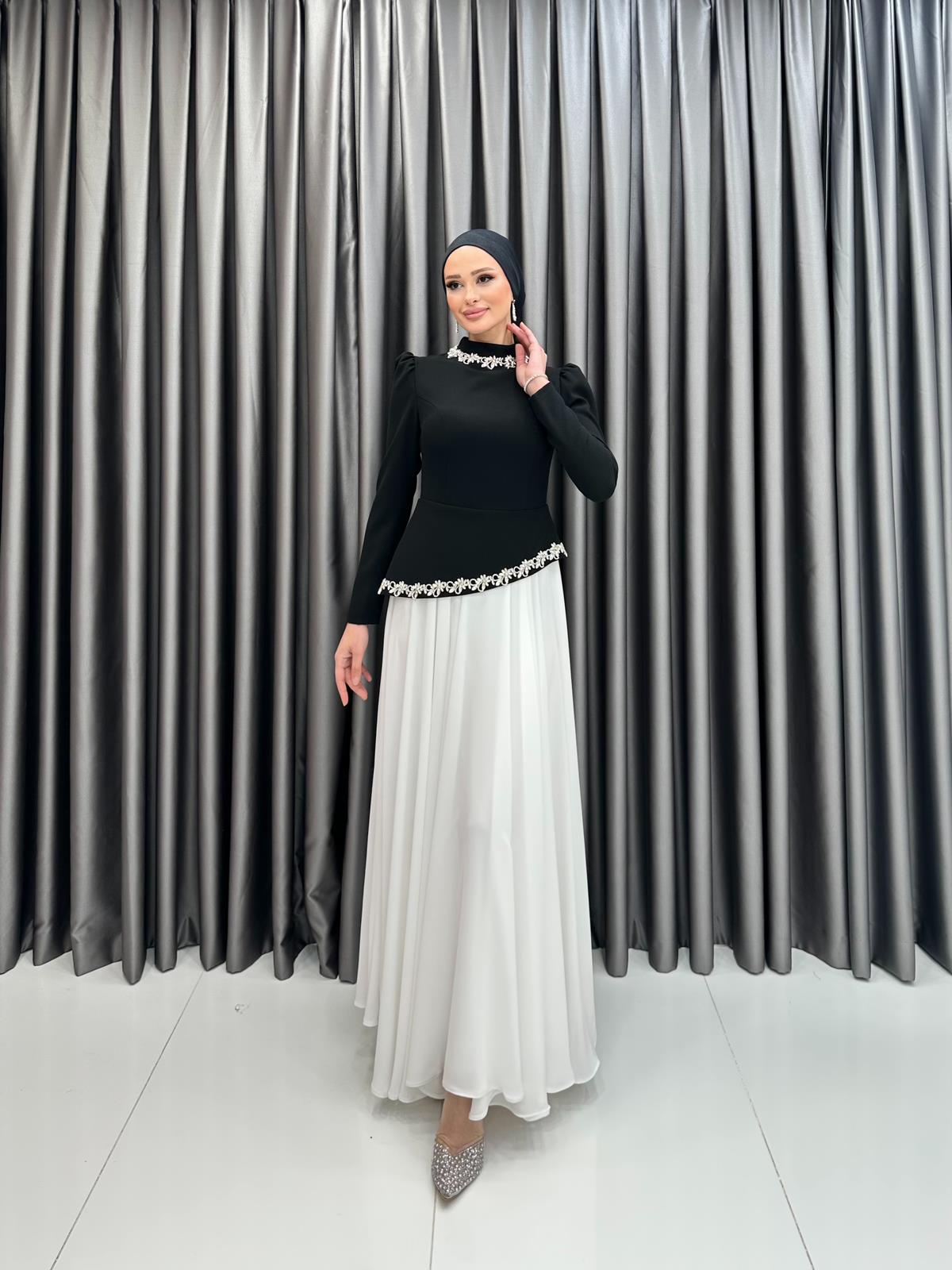 4418 T Queen Abiye-Beyaz