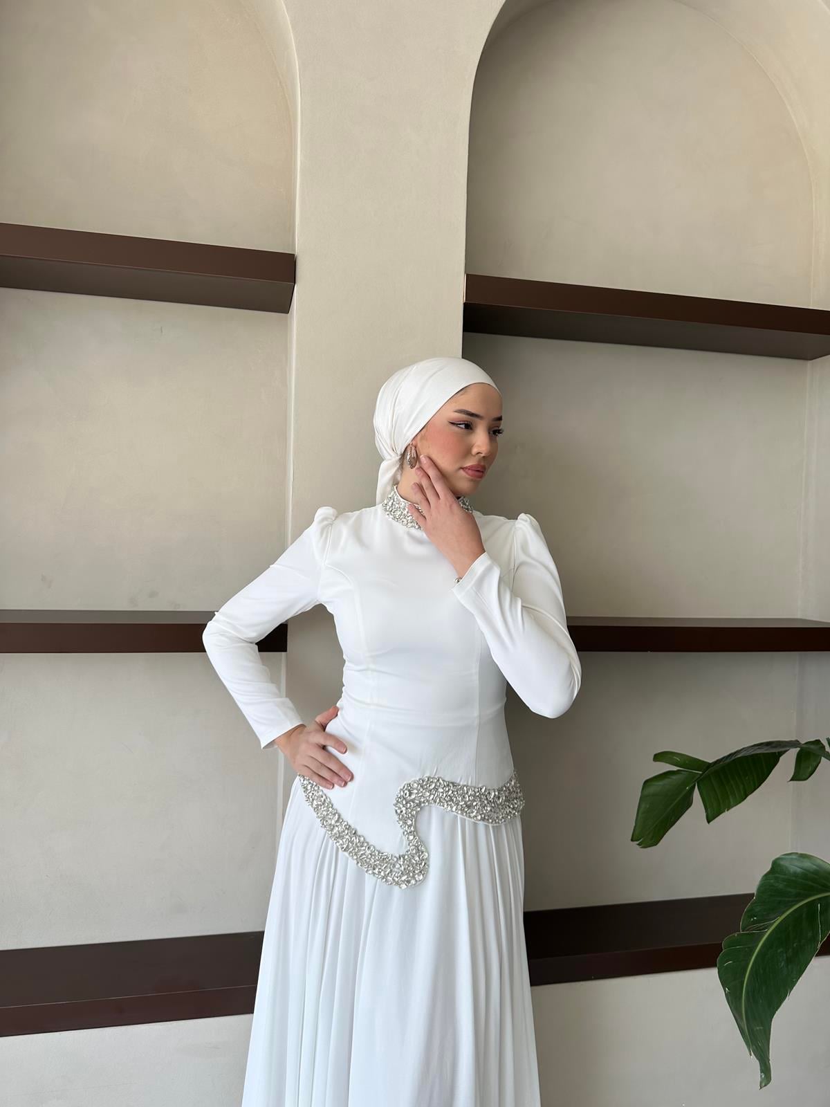 4437 T Pelit Abiye-Beyaz