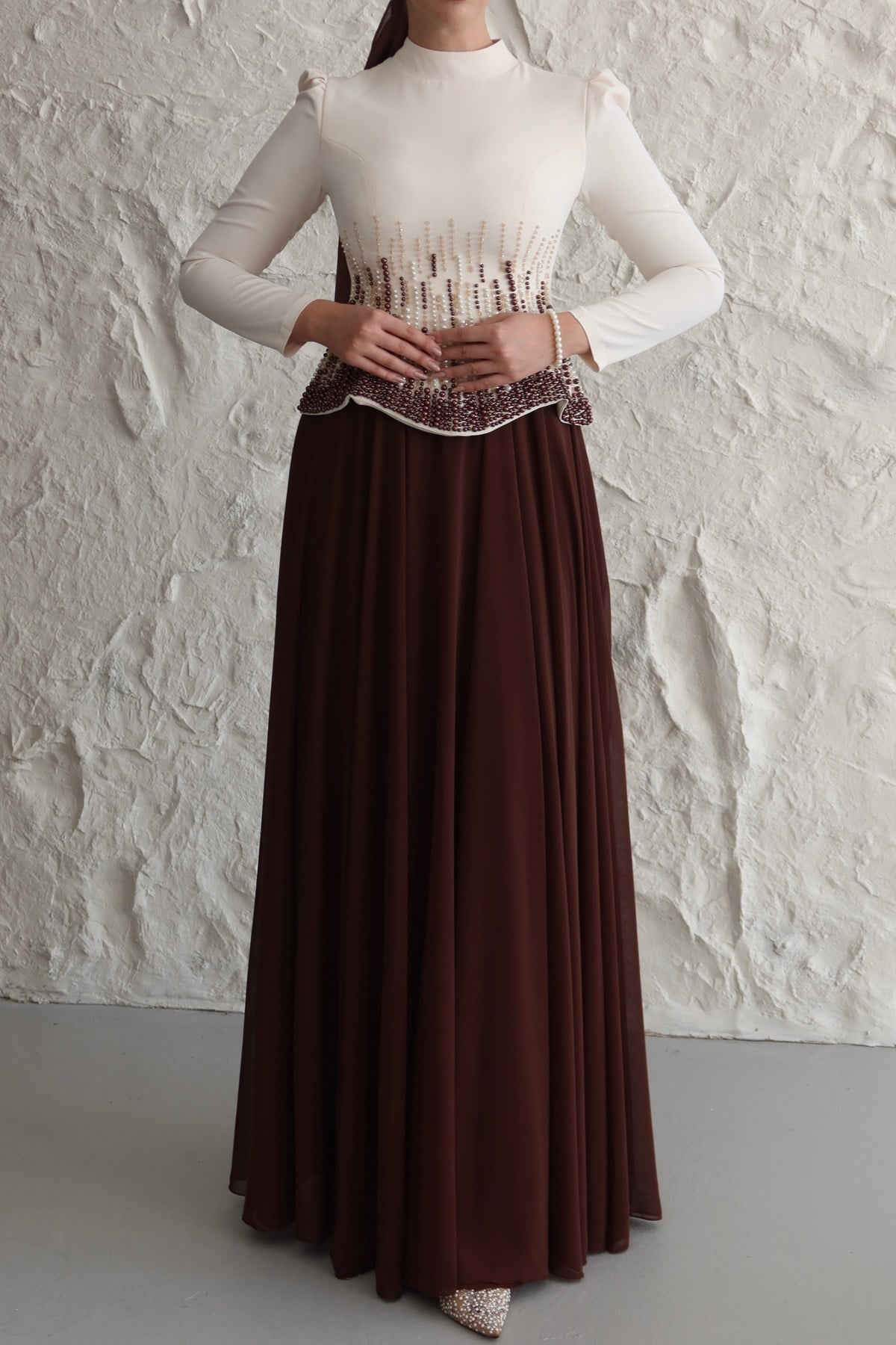 4575 Talu Abiye-Kahve Rengi