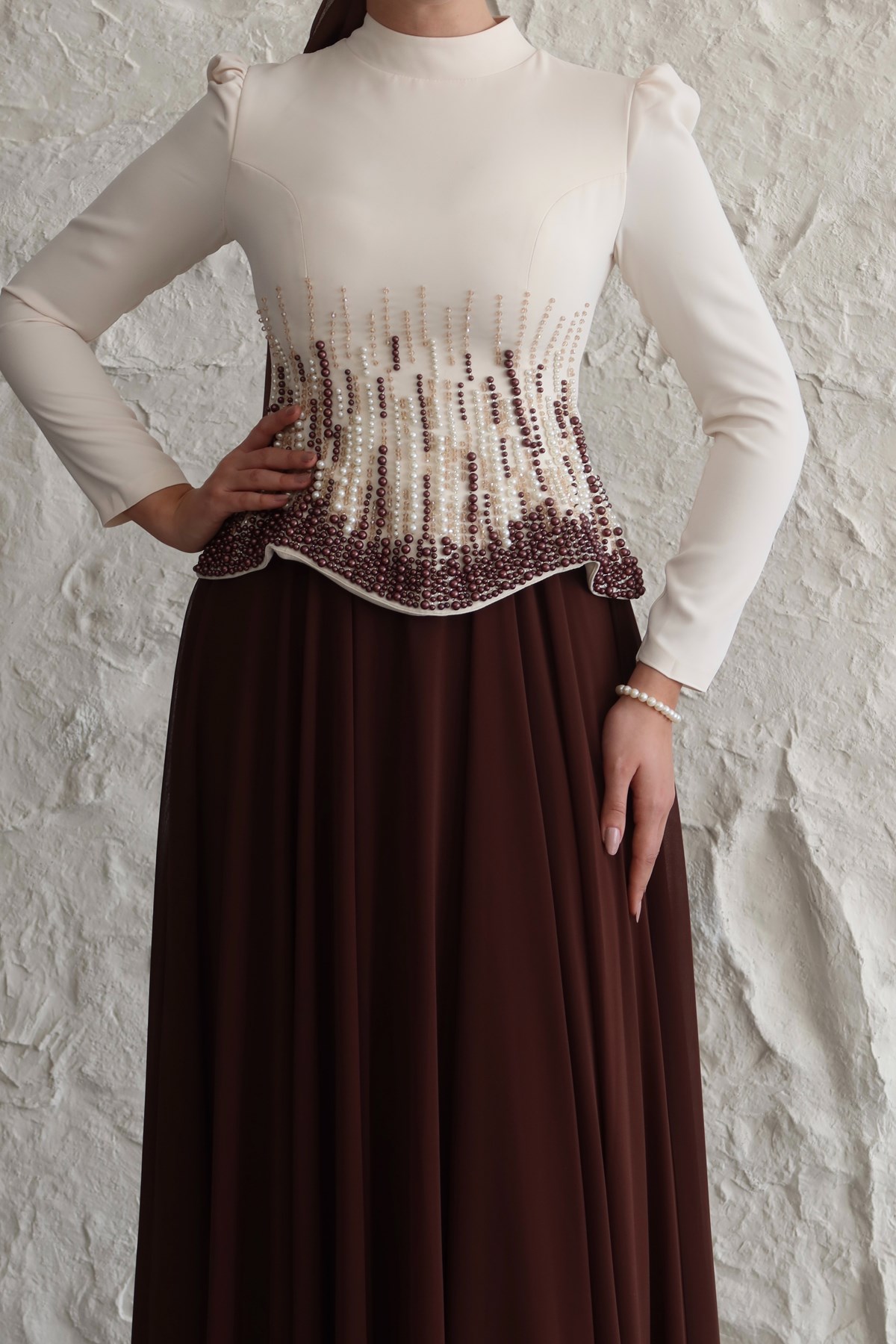 4575 Talu Abiye-Kahve Rengi