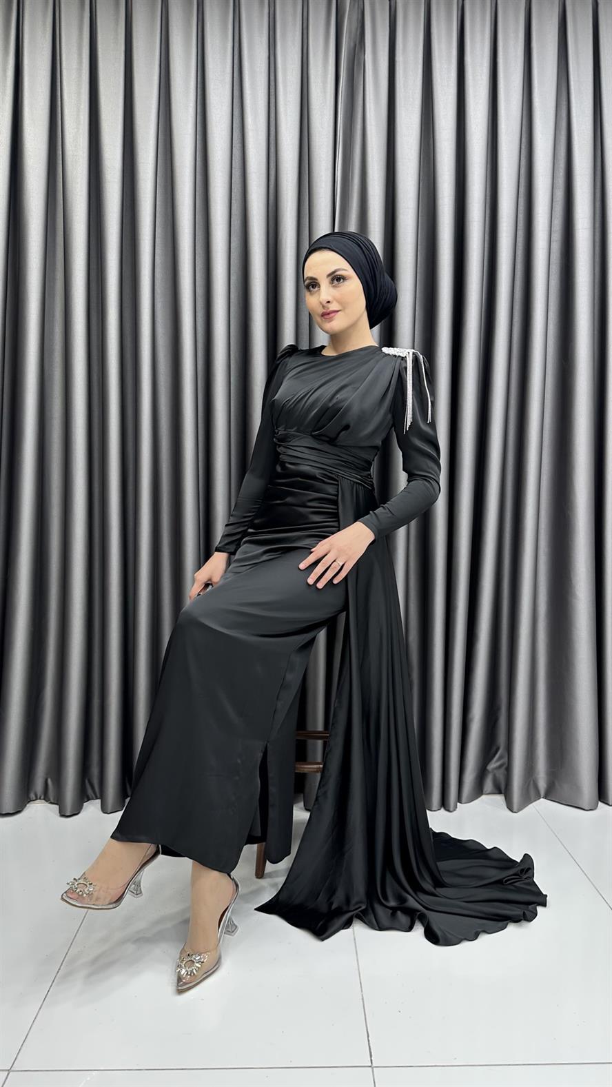 4579 H Abiye Elbise-Siyah