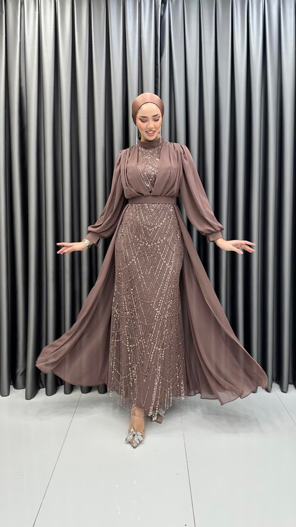 4630 T Abiye Elbise-Gül Rengi