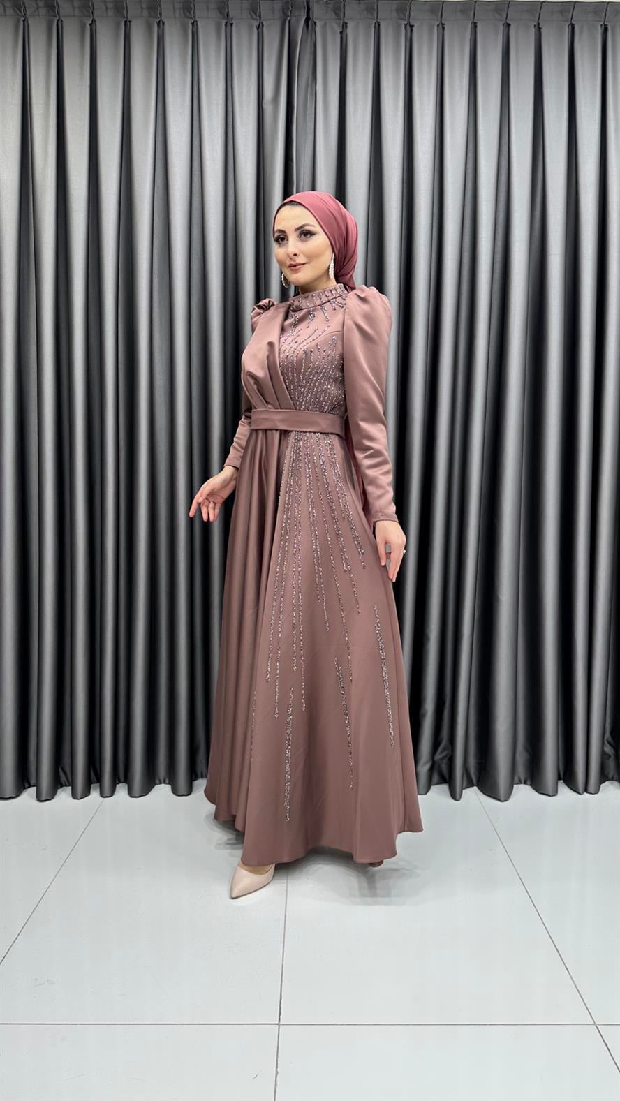 4669 H Abiye Elbise-Marsala