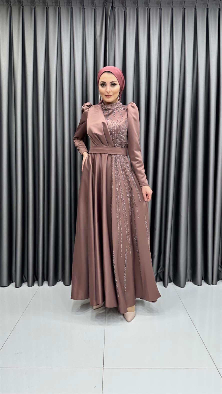 4669 H Abiye Elbise-Marsala
