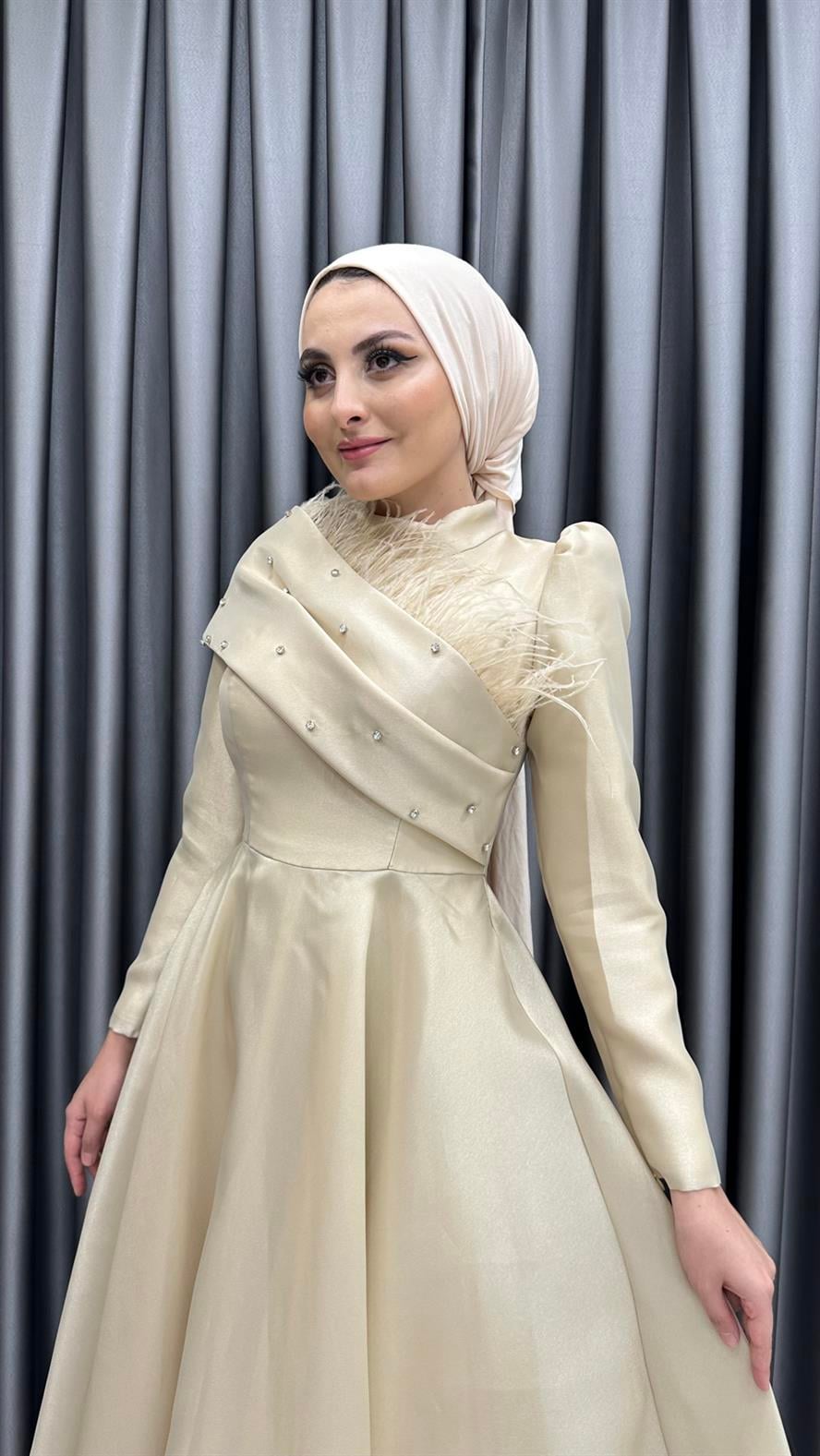 4715 H Abiye Elbise-Gold Rengi