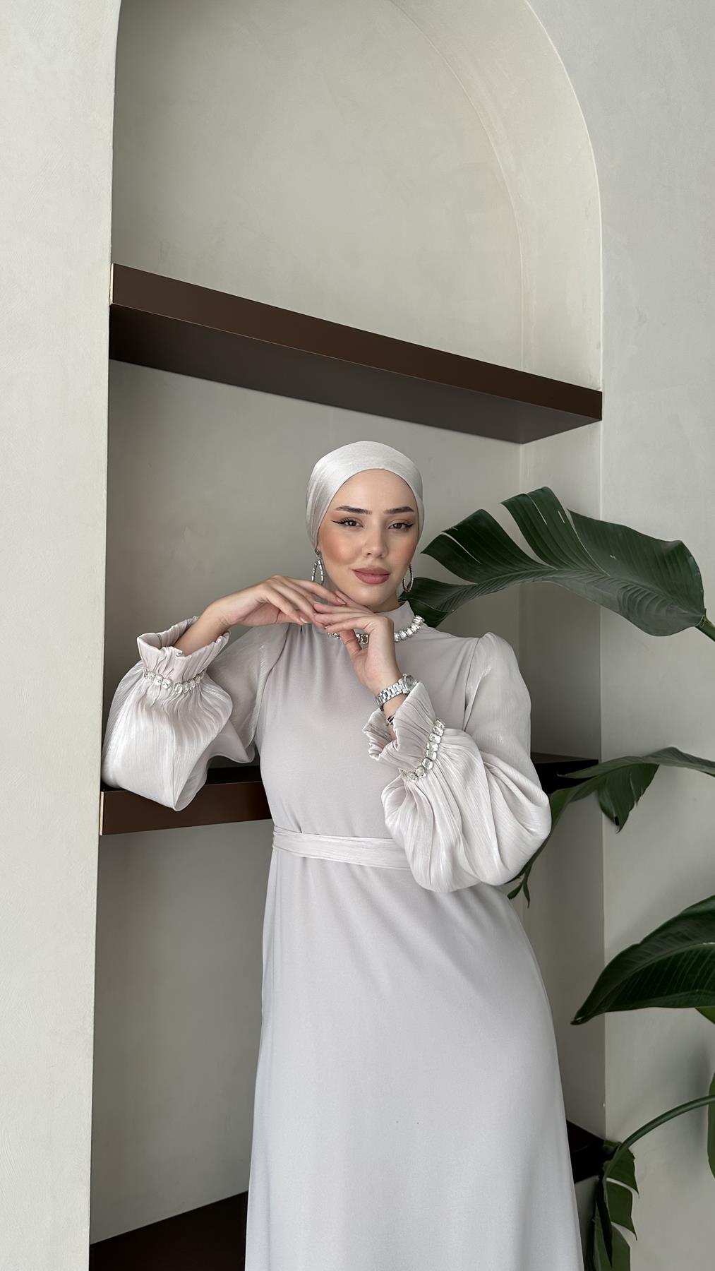 4726 T Krep Elbise-Taş