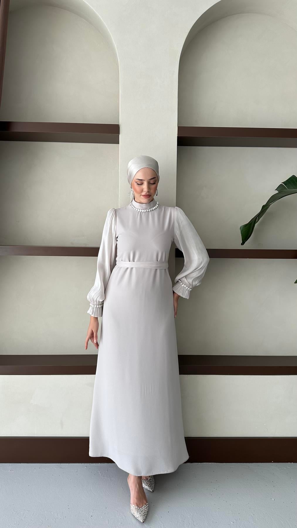 4726 T Krep Elbise-Taş