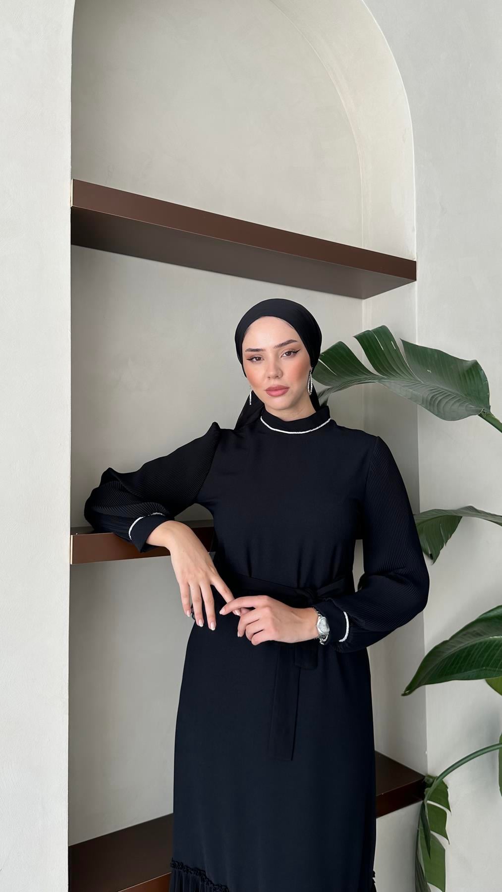 4743 T Abiye Elbise-Siyah