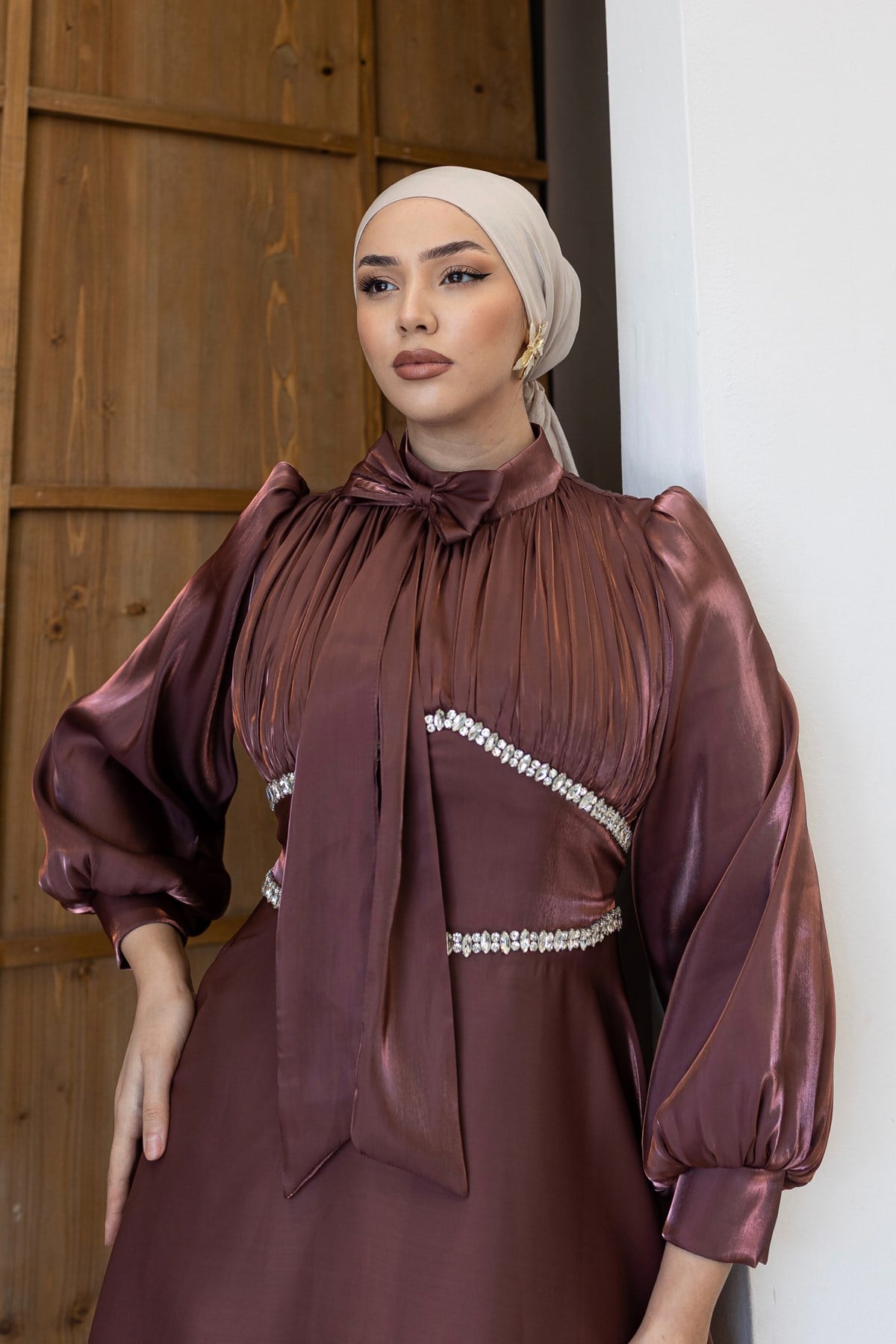 4778 T Abiye Elbise-Marsala
