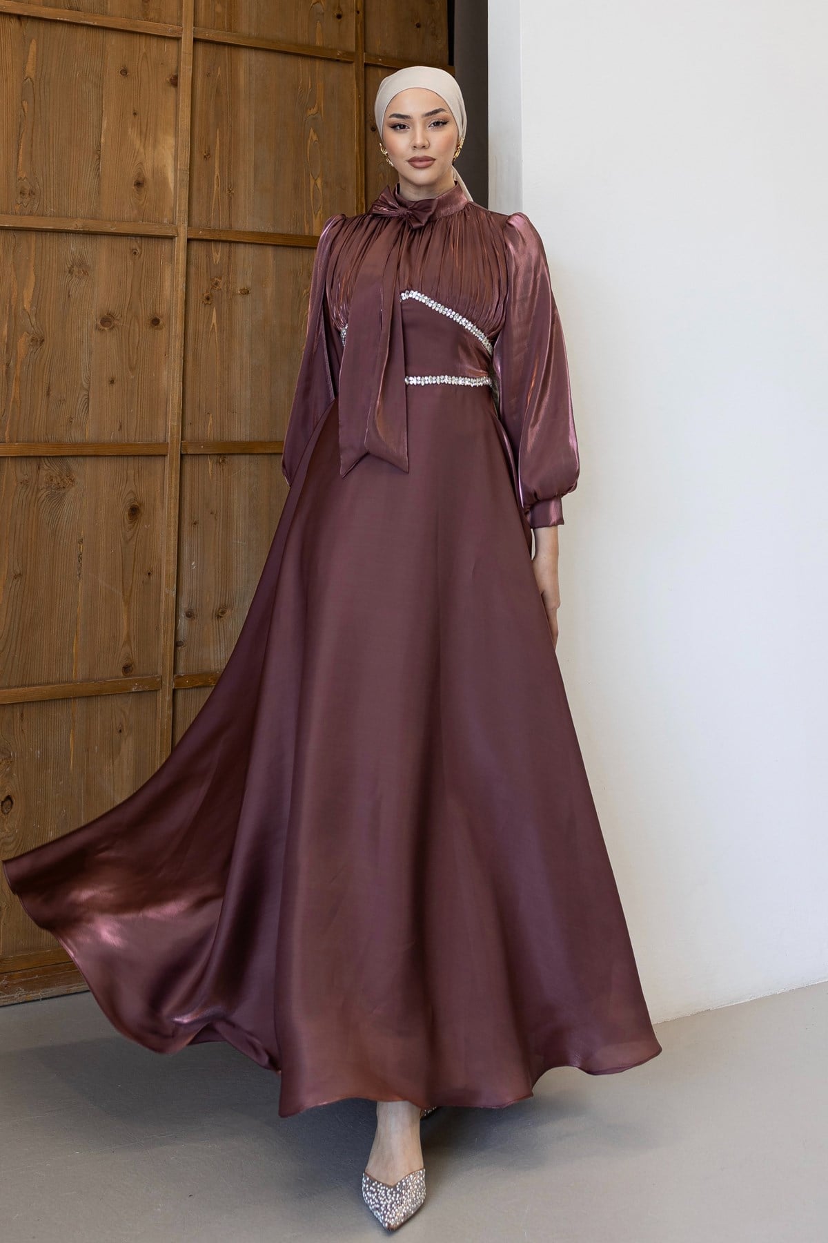 4778 T Abiye Elbise-Marsala