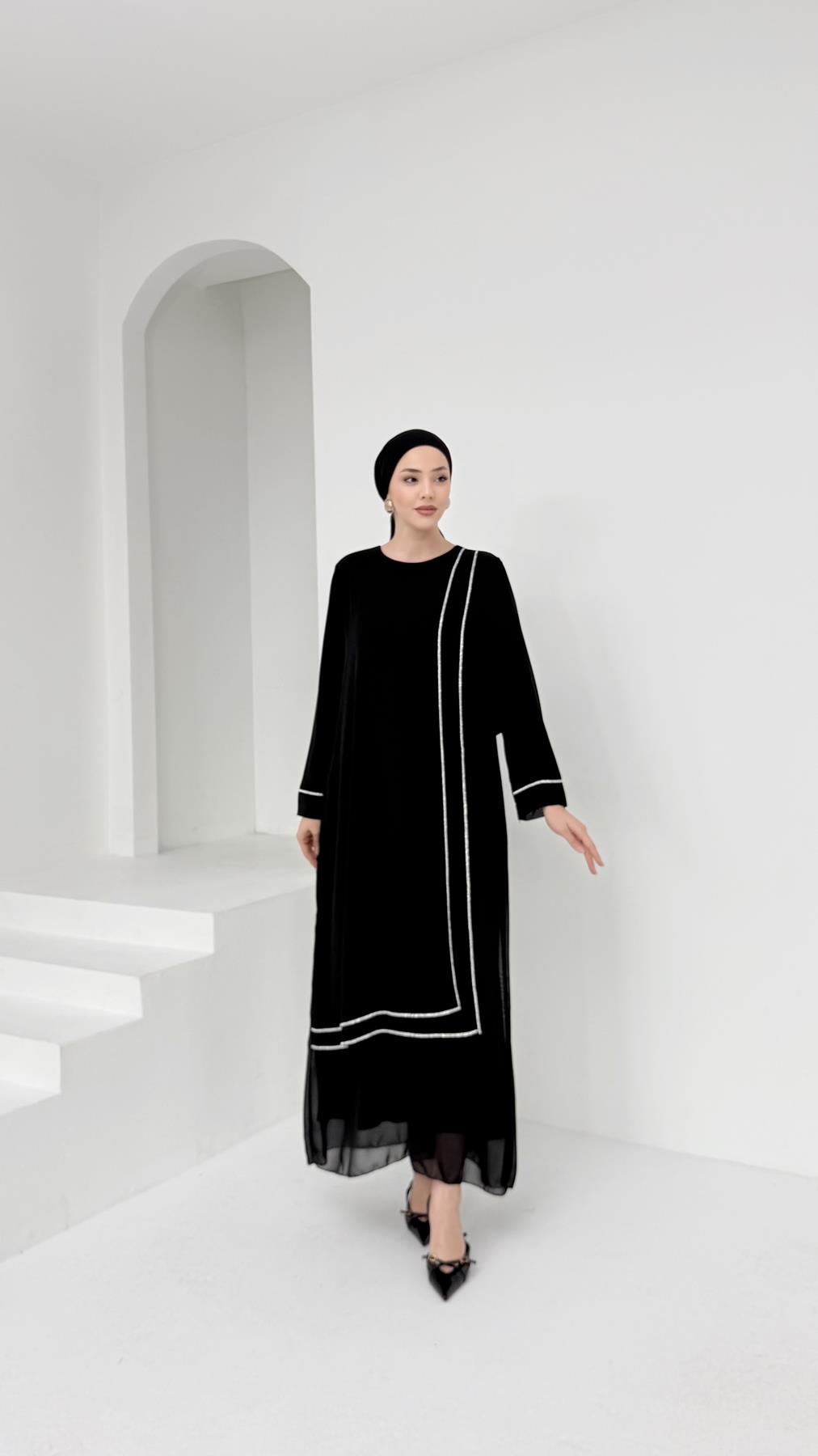 4874 T Abiye Elbise-Siyah