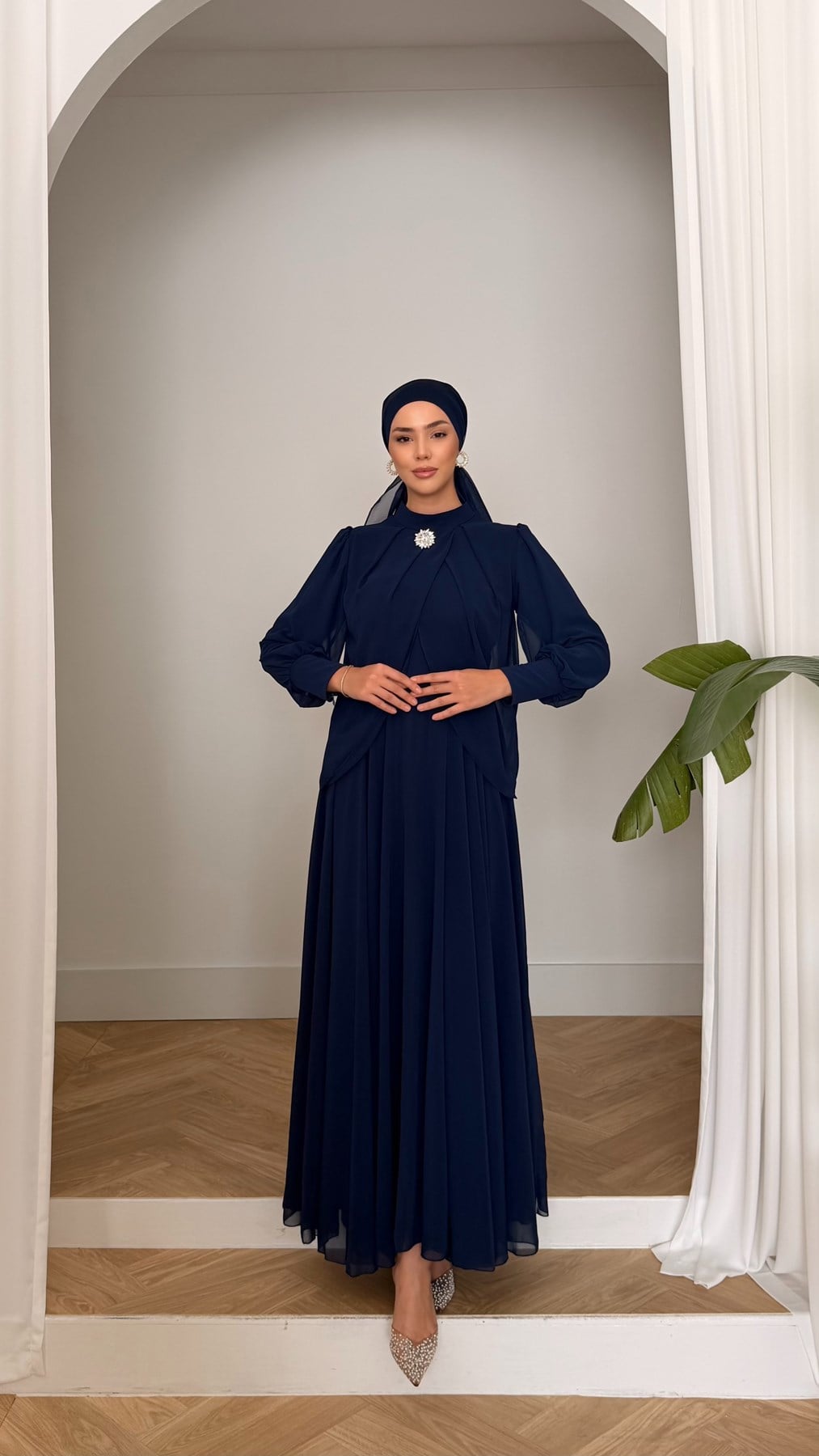 4948 T Bayan Elbise-Lacivert