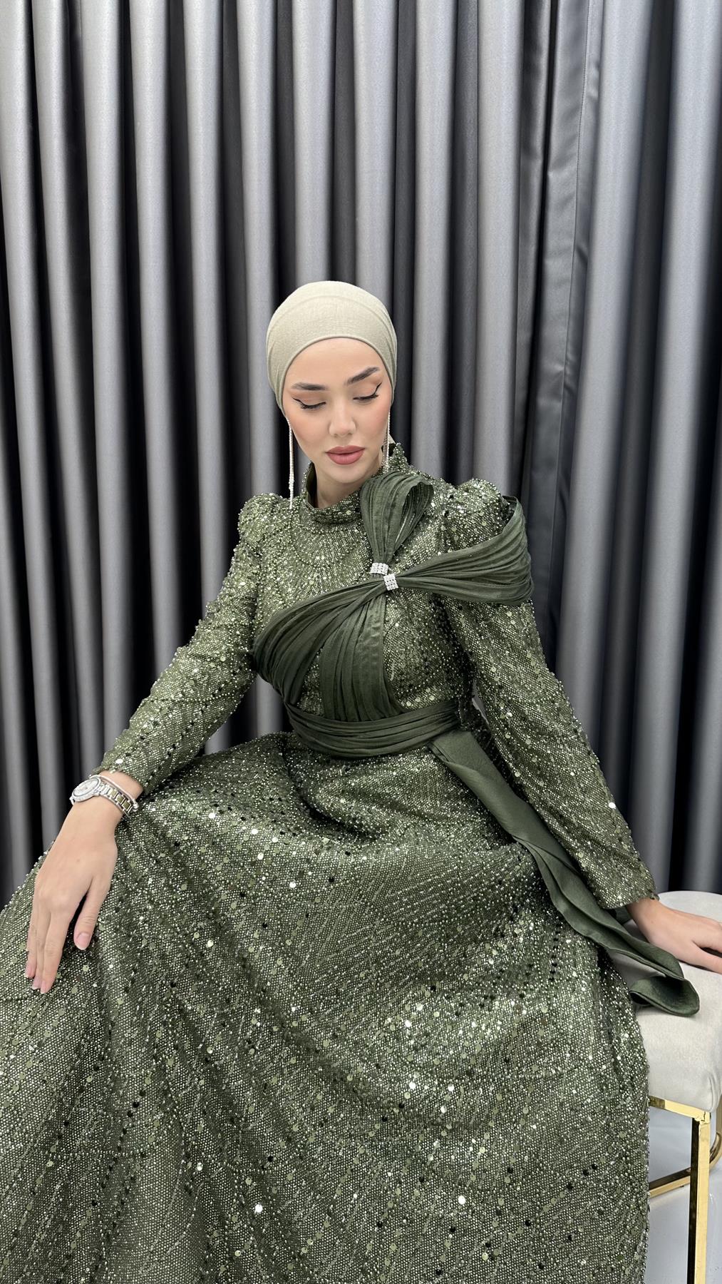 5039 Esmee Abiye-Yeşil