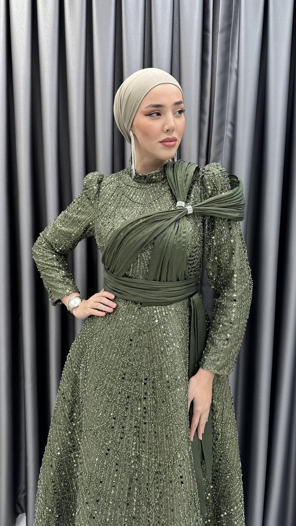 5039 Esmee Abiye-Yeşil